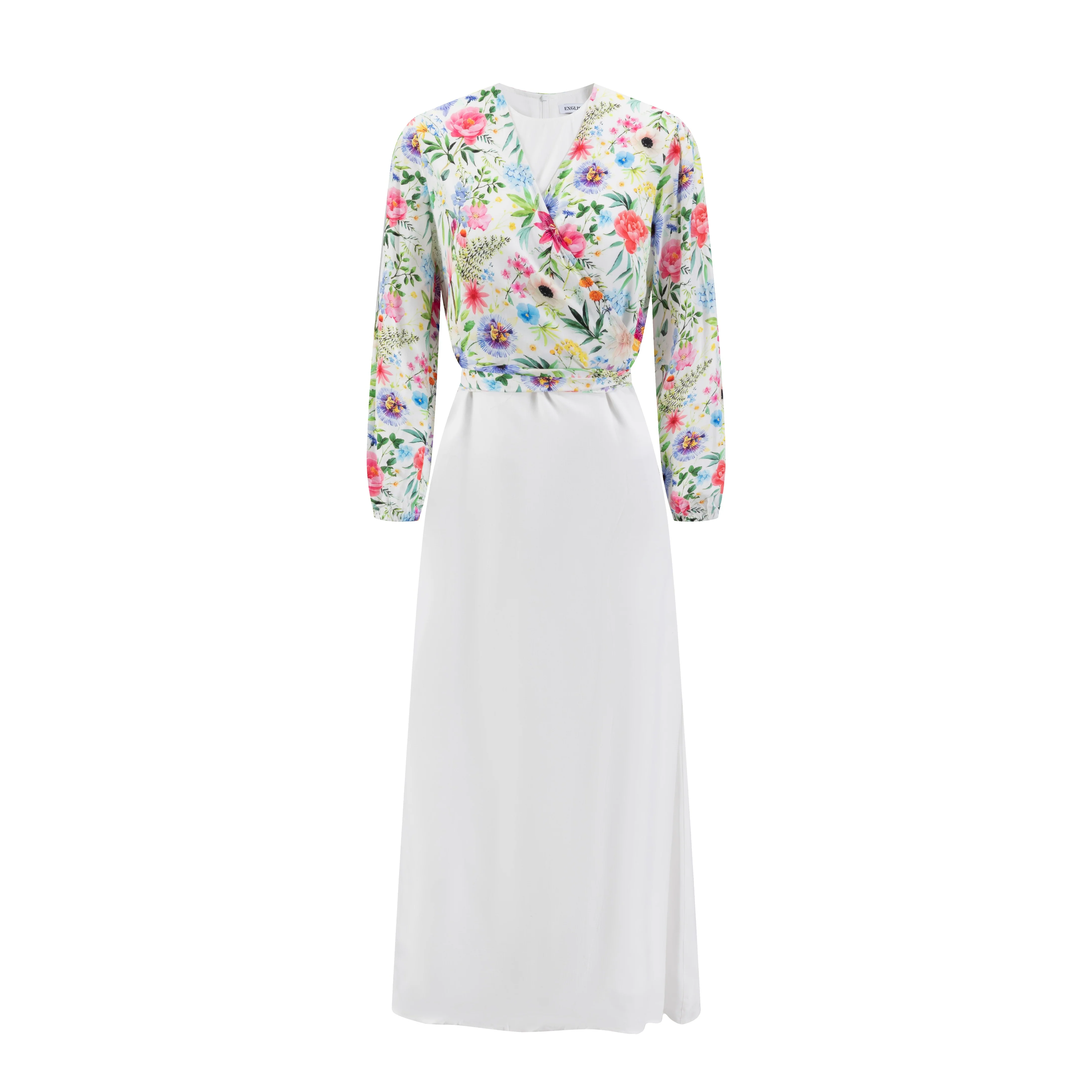 Multiflowered Printed Top & Solid White Jumper - Image 2