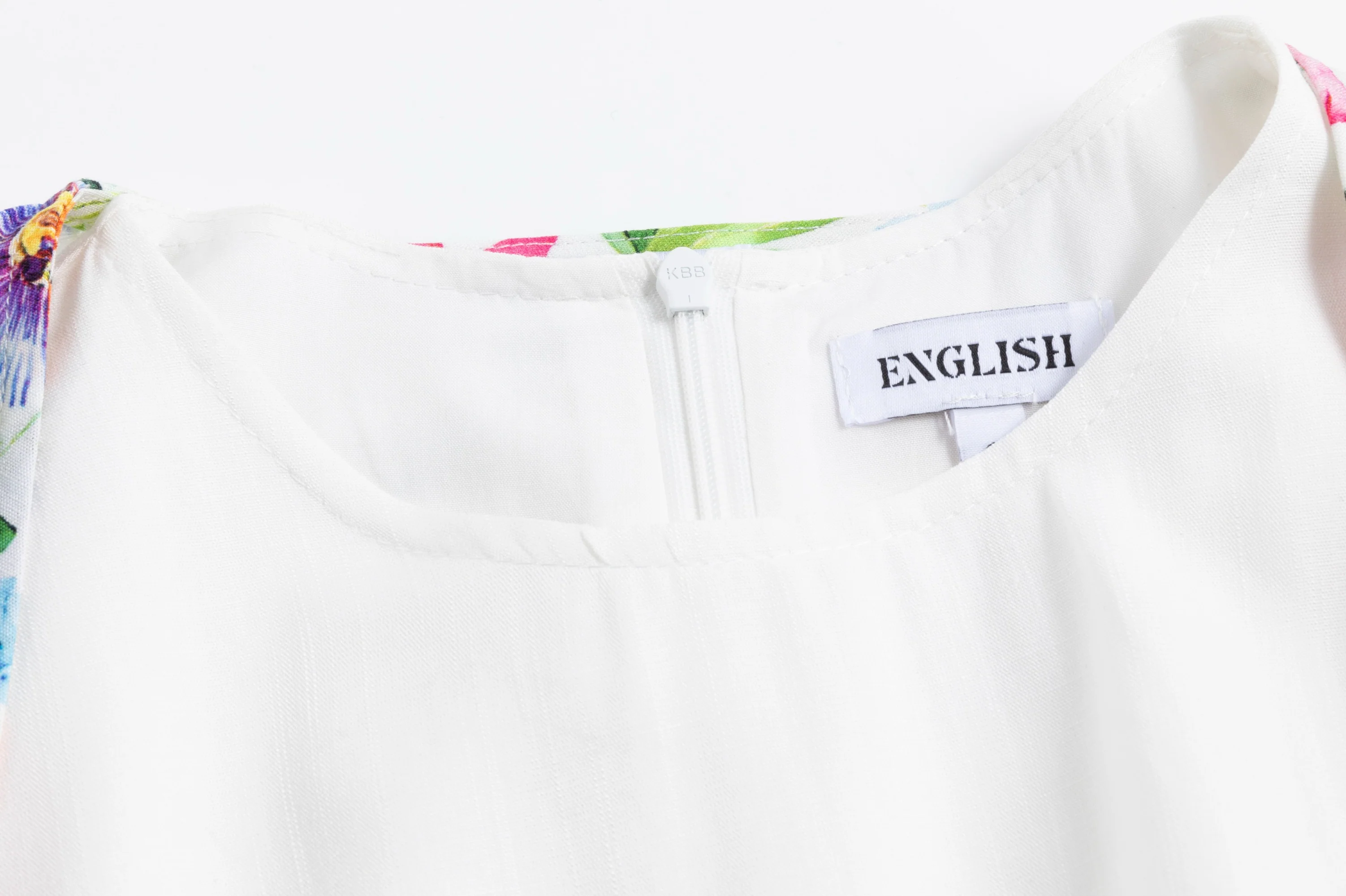 Multiflowered Printed Top & Solid White Jumper - Image 4