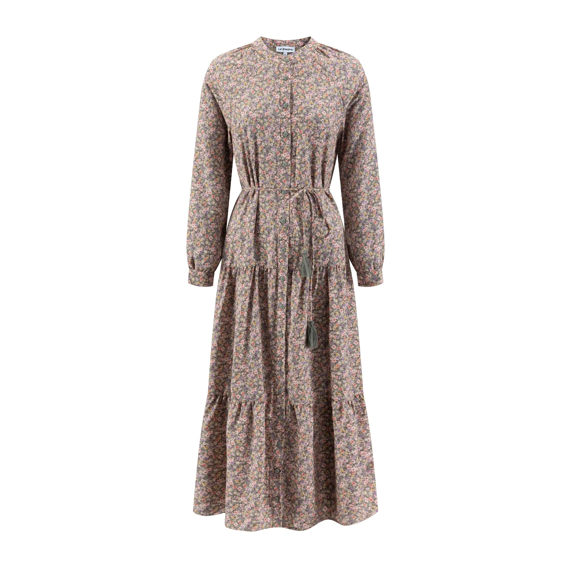 Hunter Multiflowered Printed V Neck Layer Dress - Image 2
