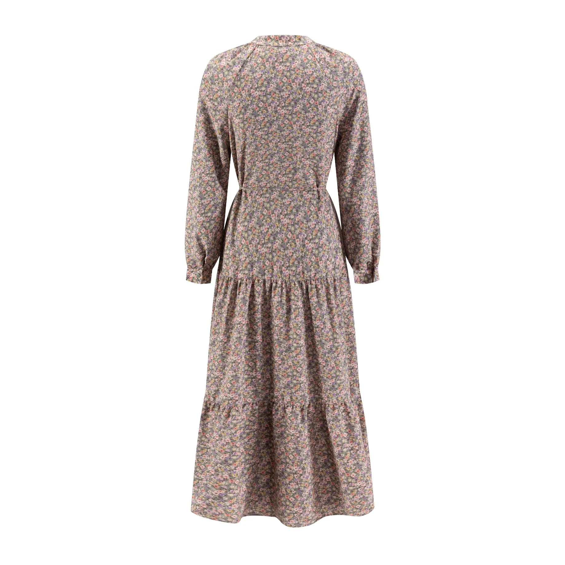 Hunter Multiflowered Printed V Neck Layer Dress - Image 3