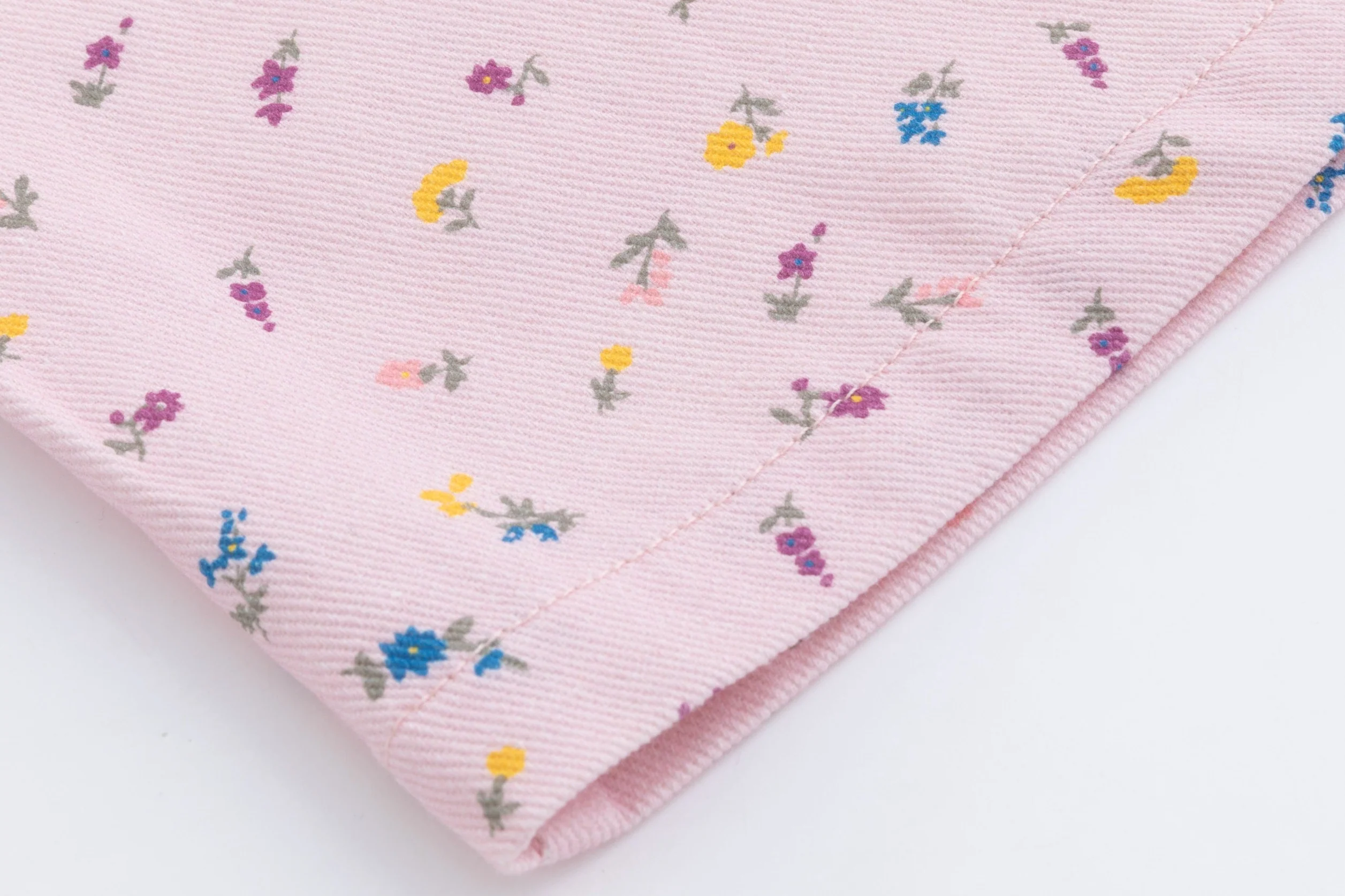 Pink Denim Multiflowered Printed Skirt - Image 5