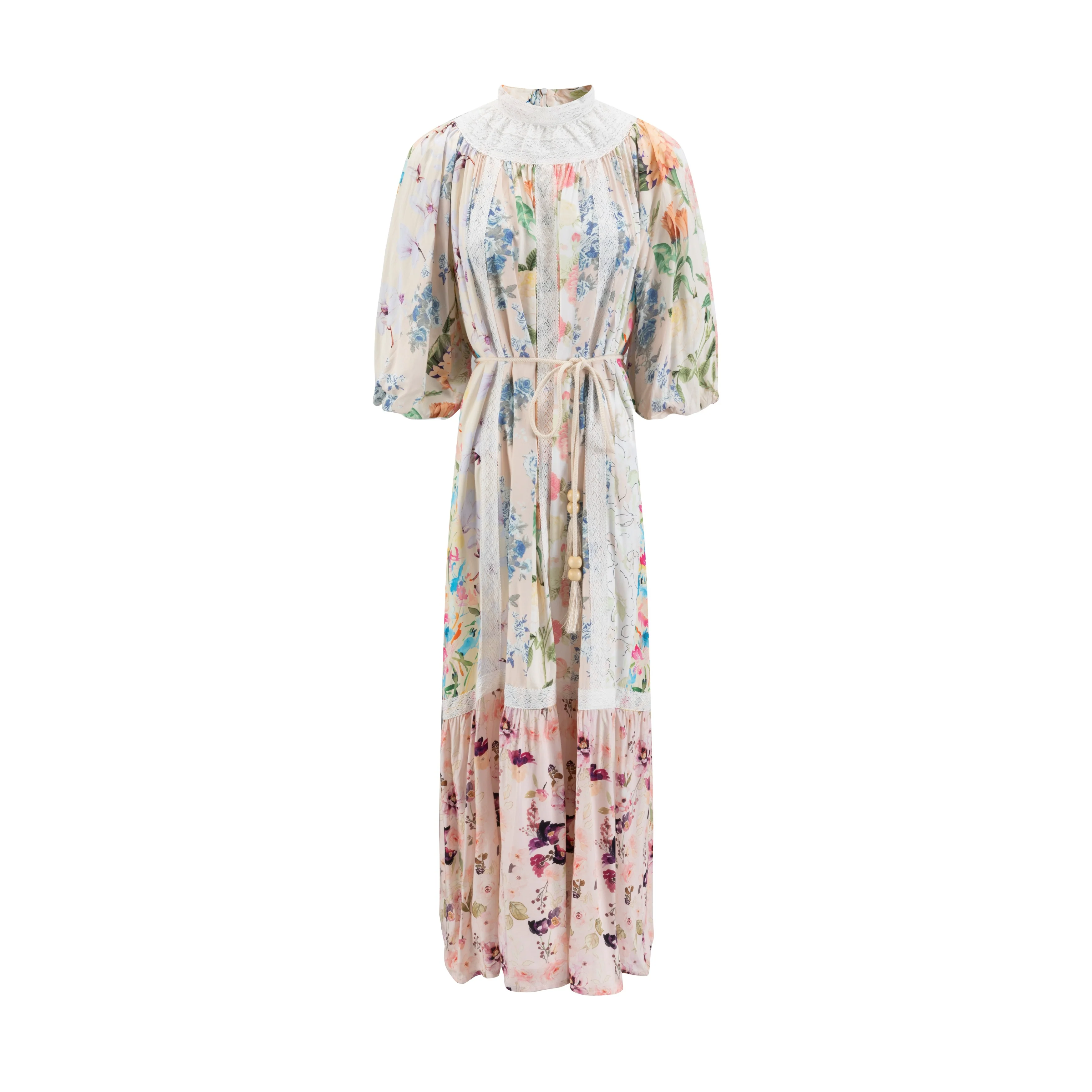 Muli Colored Floral Printed Dress - Image 2