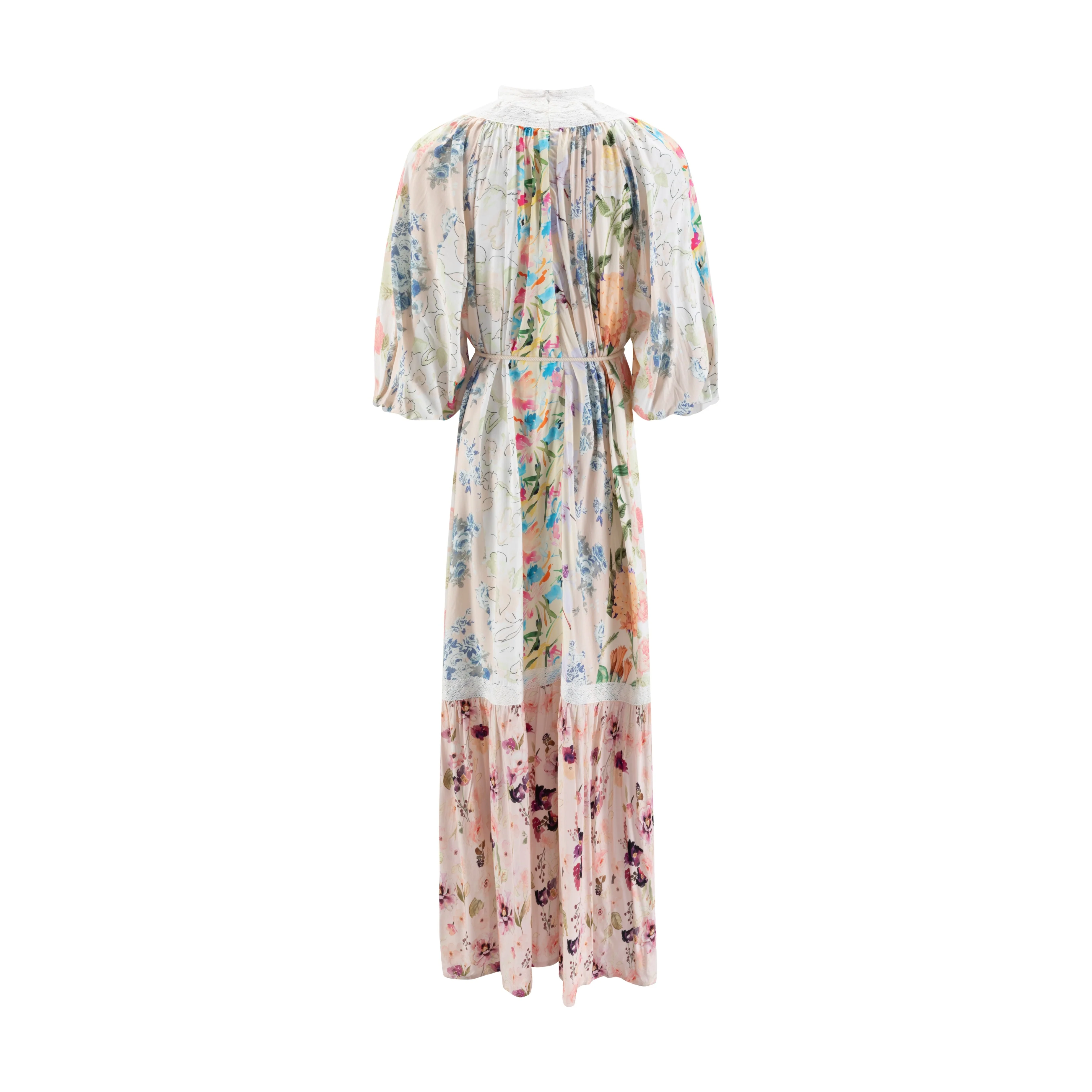 Muli Colored Floral Printed Dress - Image 3