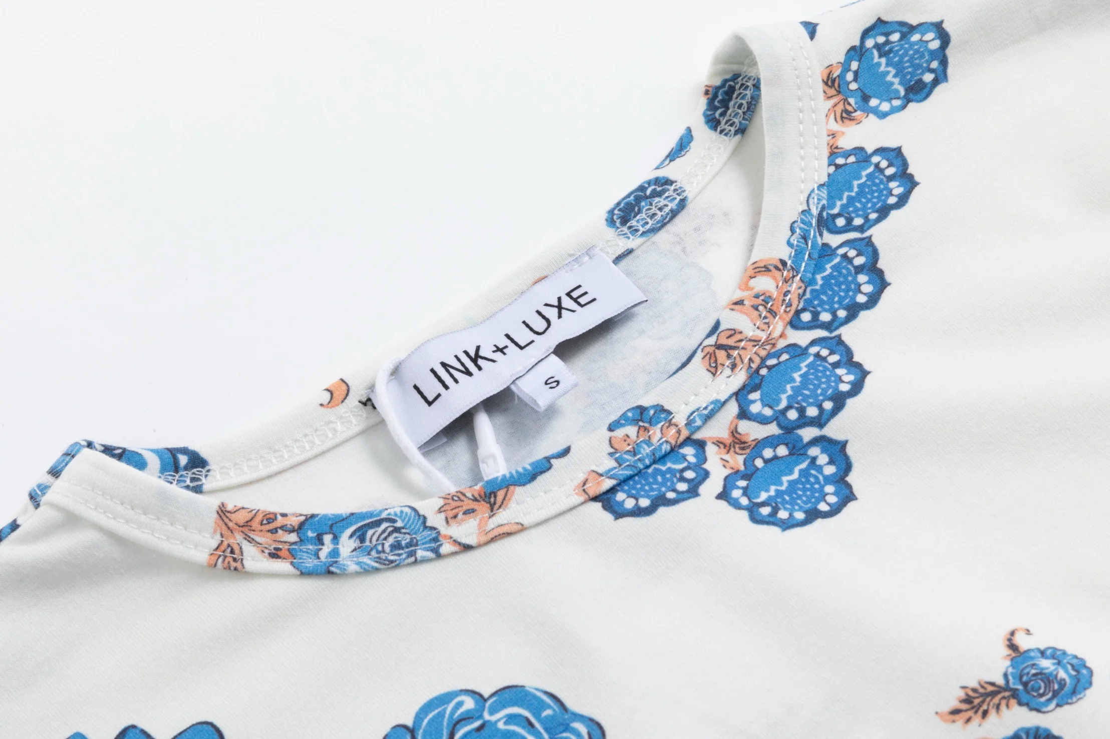 Beige Dress With Blue And Orange Print - Image 4