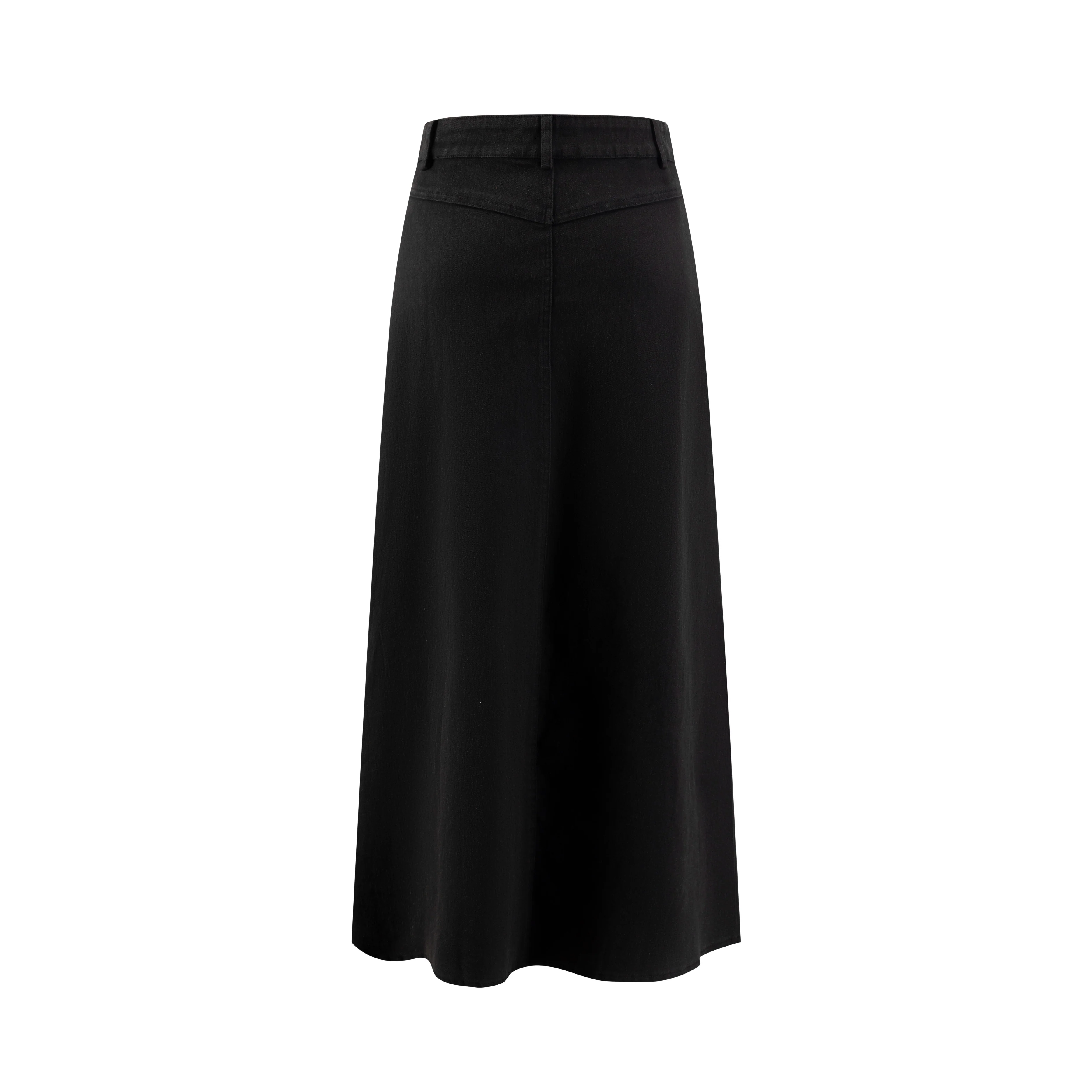 Black Wash Denim Wrap Skirt - Image 3
