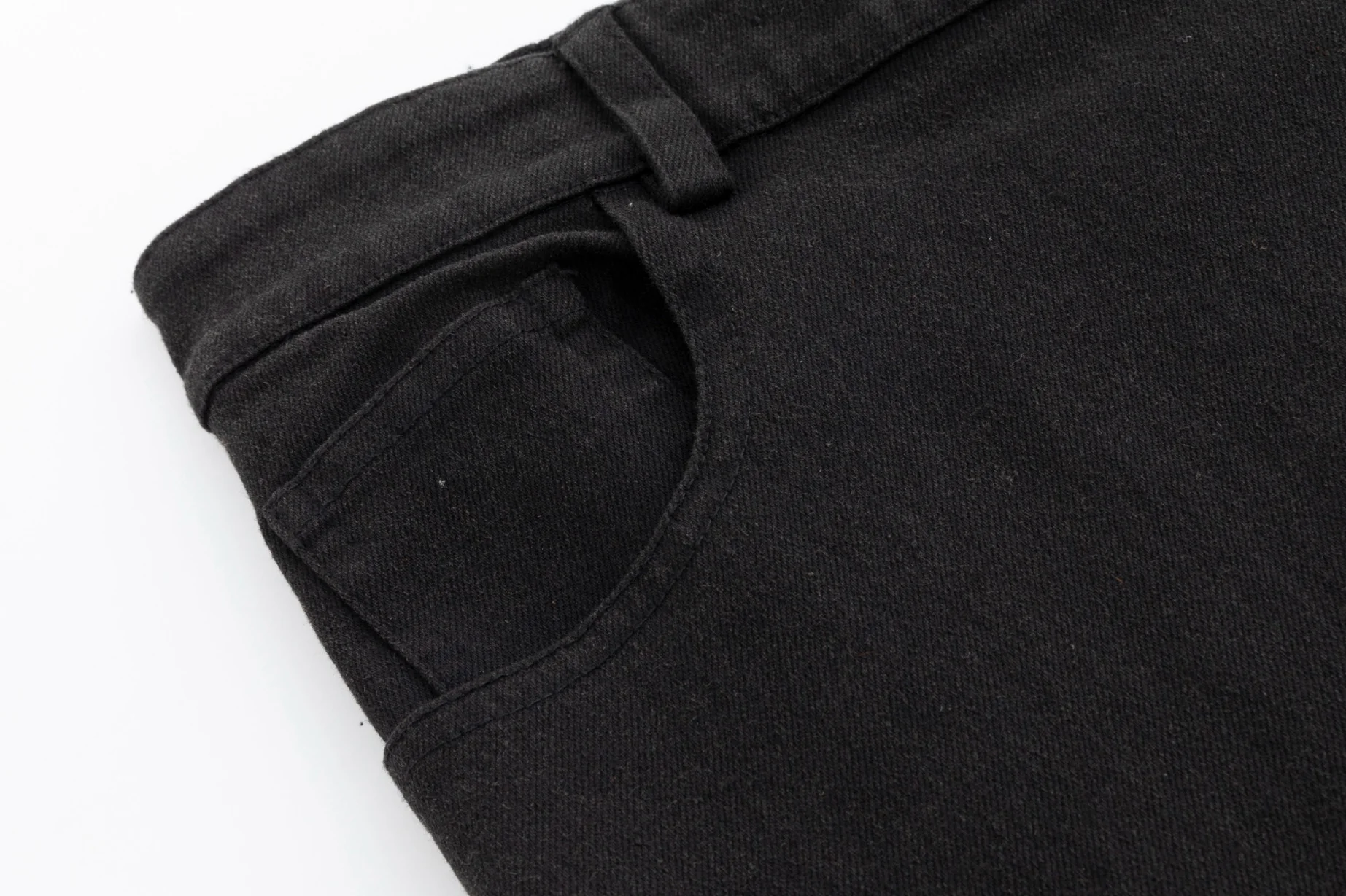 Black Wash Denim Wrap Skirt - Image 5