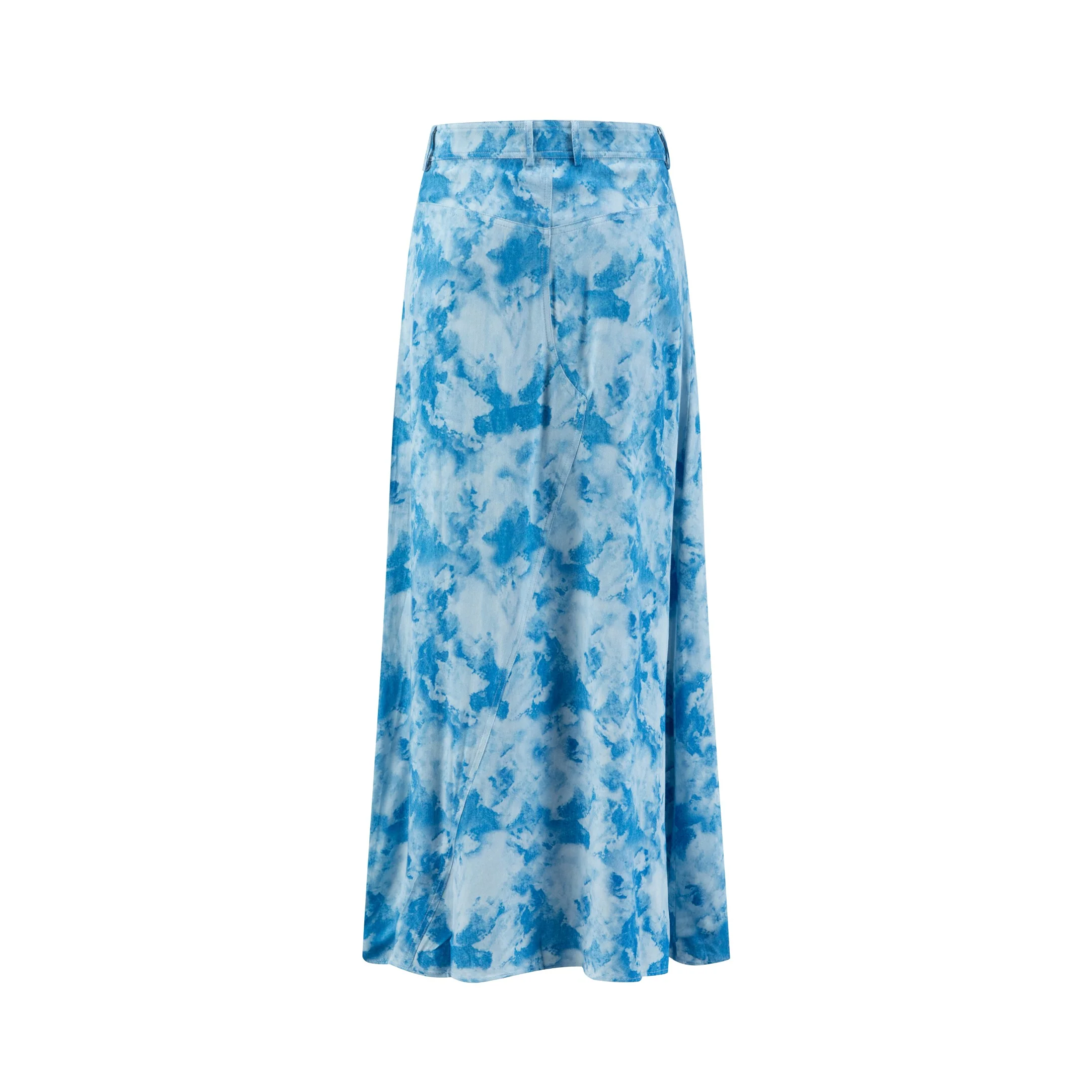 Blue Tie Dye Short Placket Skirt - Image 3