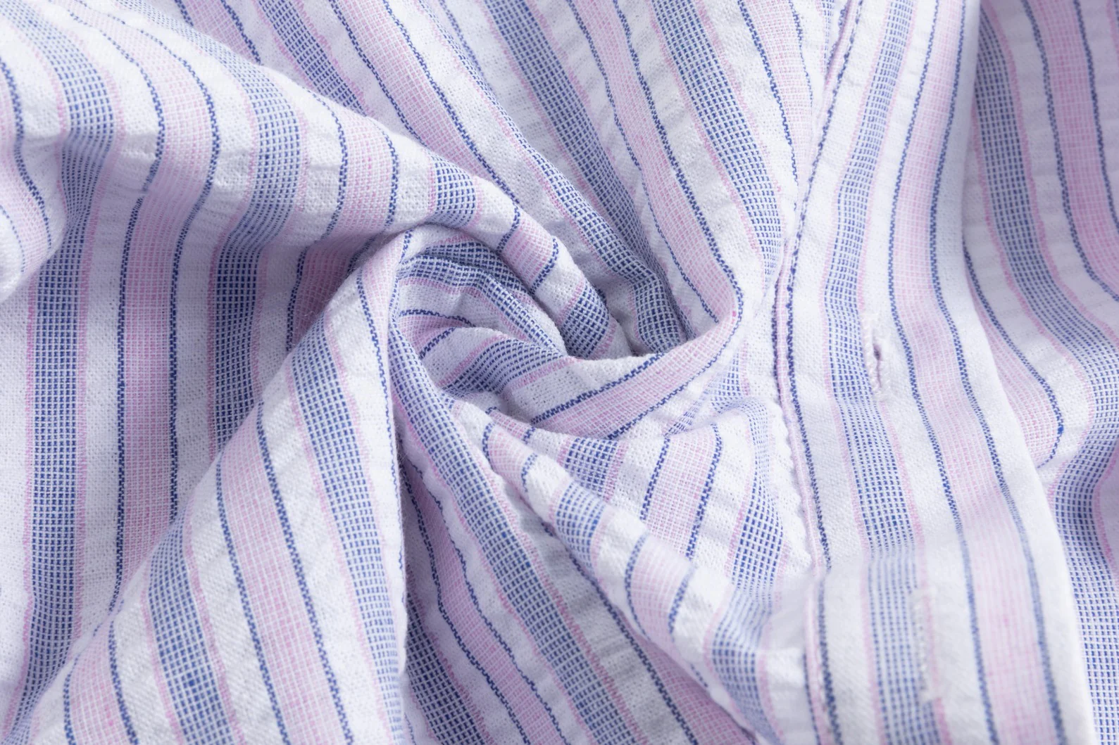 Denim Jumper With Pin Stripe Pink Blouse - Image 5