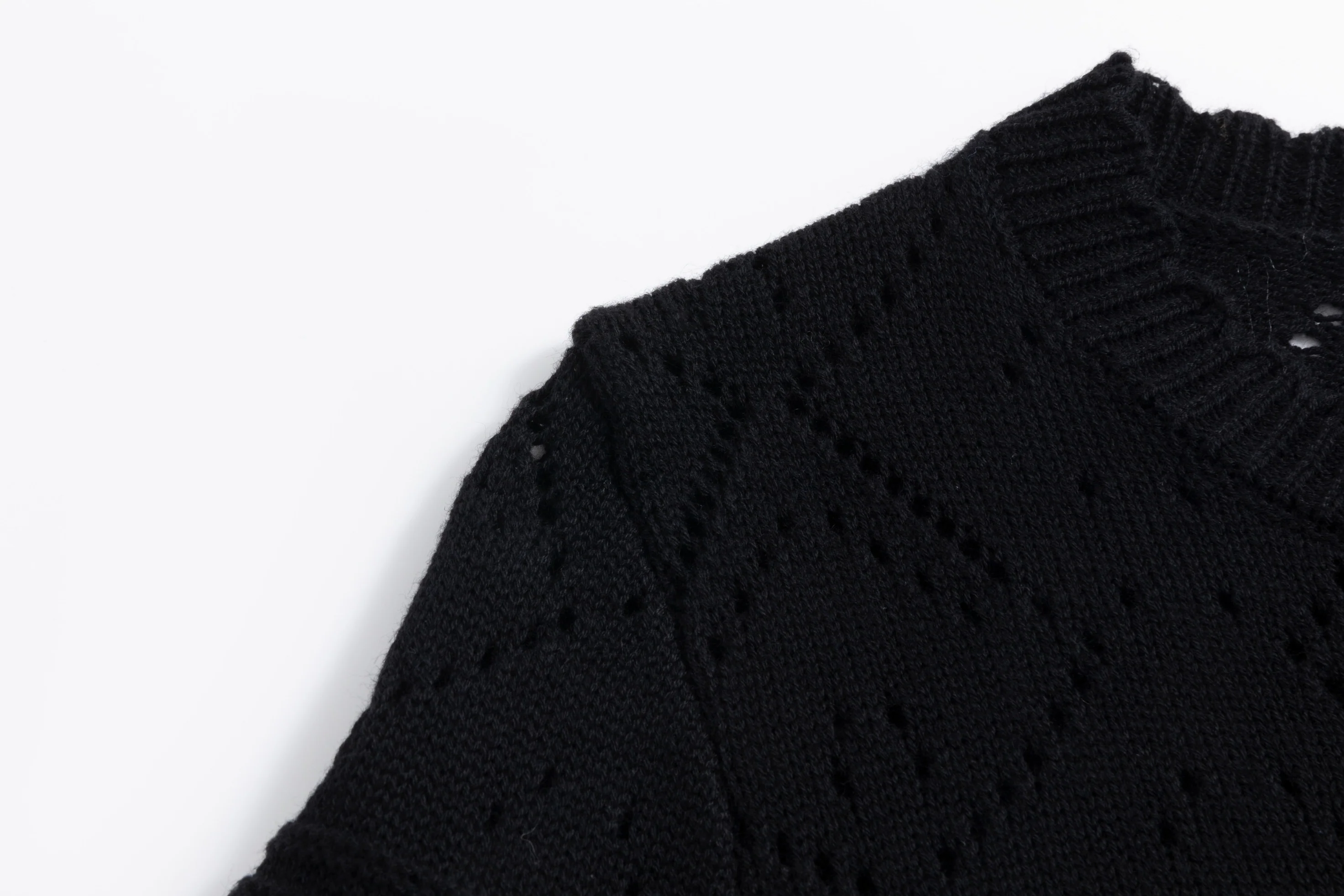 Black Crochet Knit Cardigan - TW4083-A - Image 7