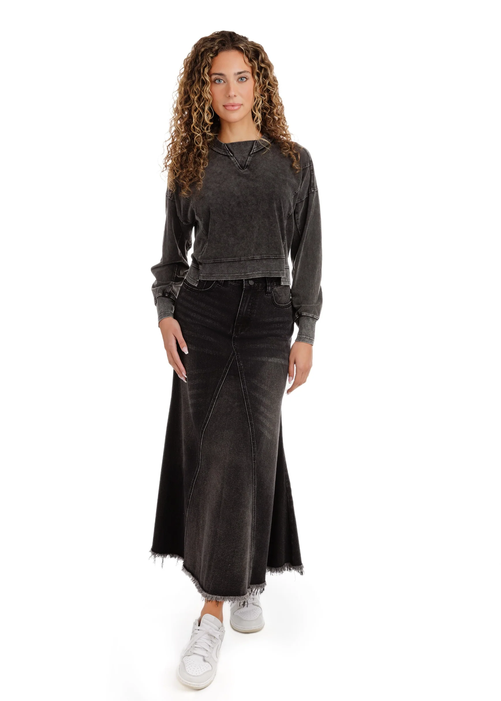 Wash Cropped Box Top - Grey Acid - Image 3