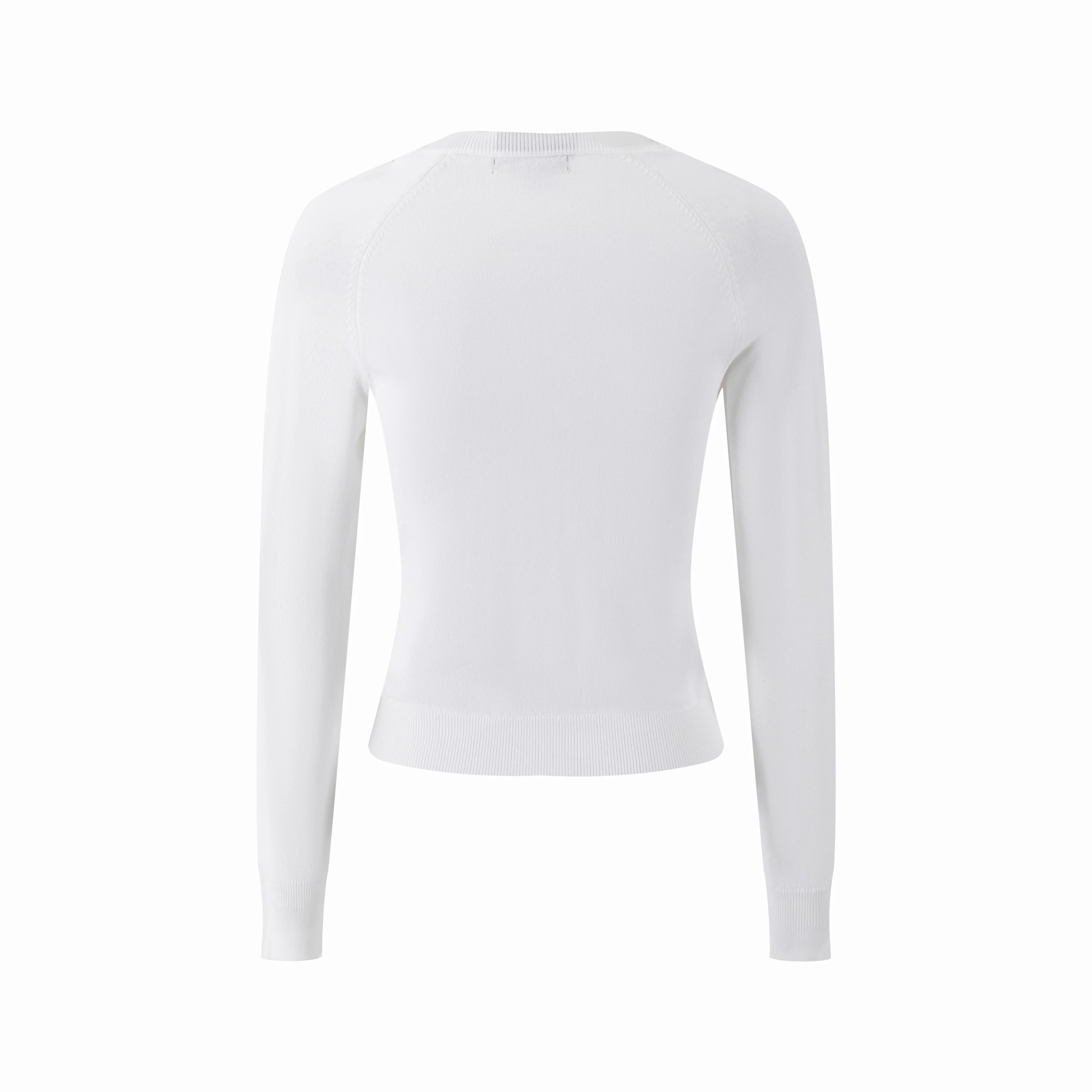 White Cardigan With Bow Shaped Buttons - Image 3