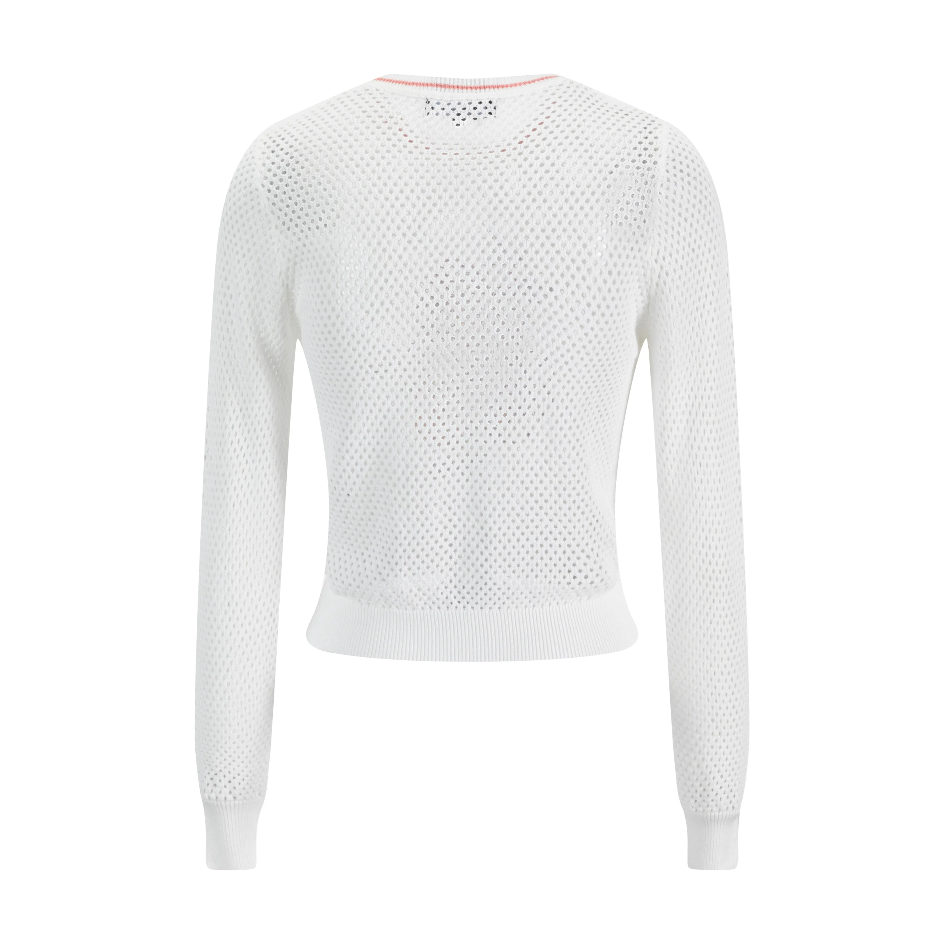 White Knit Top With Embroidered Flowers - Image 3