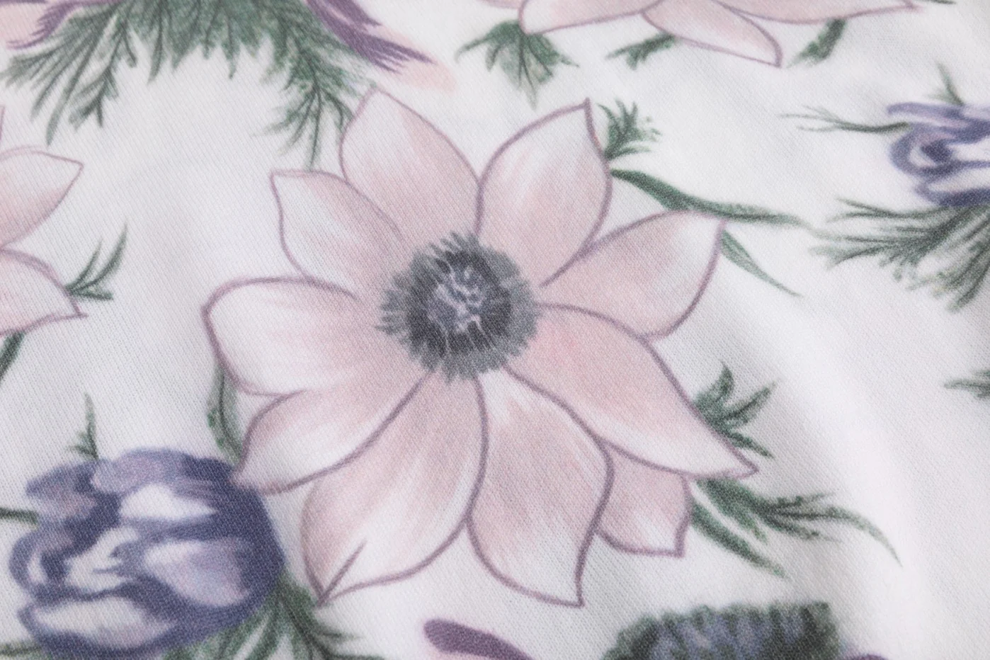 White Knit Top With Pink Floral Print - Image 6