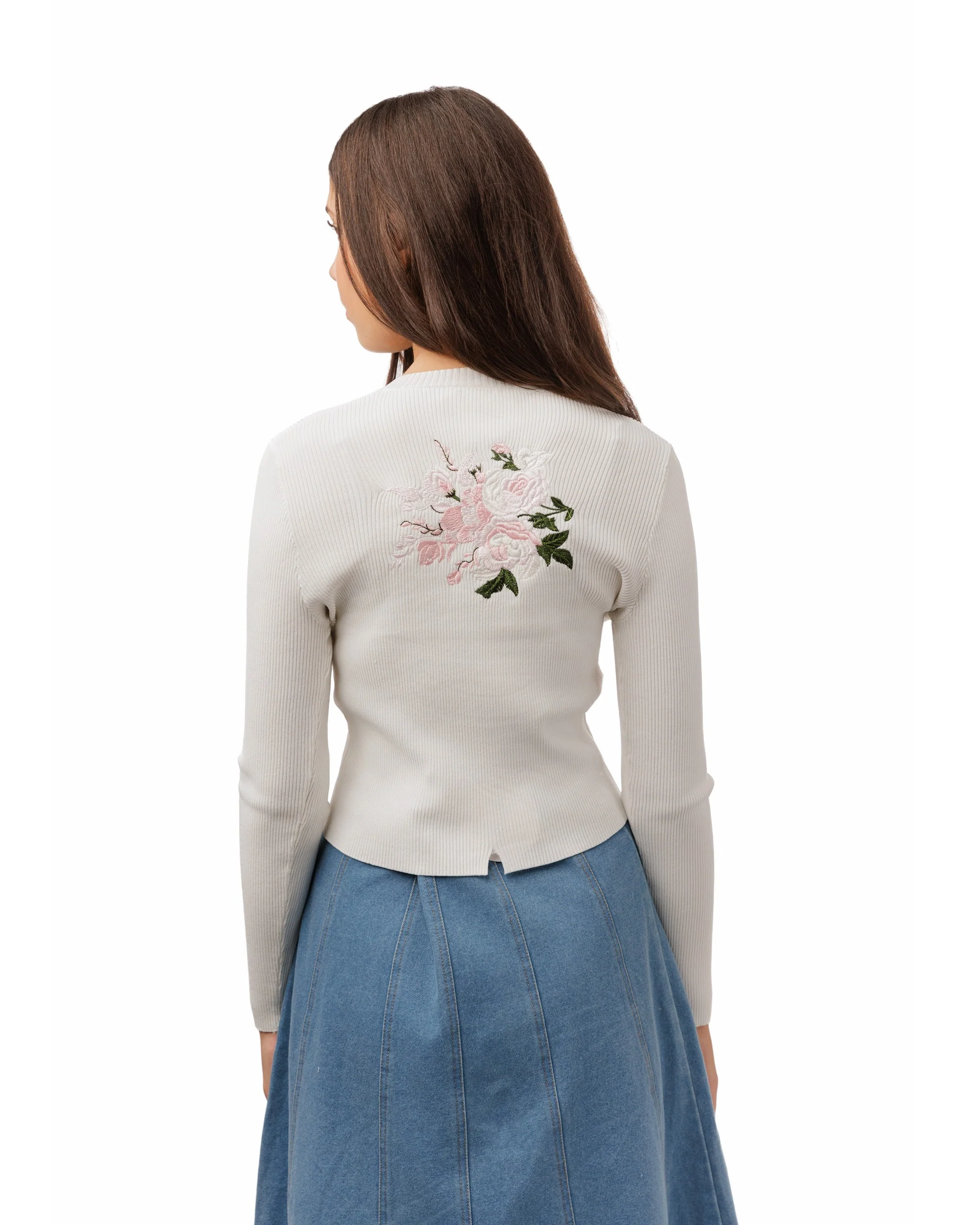 White Ribbed Top - Image 2
