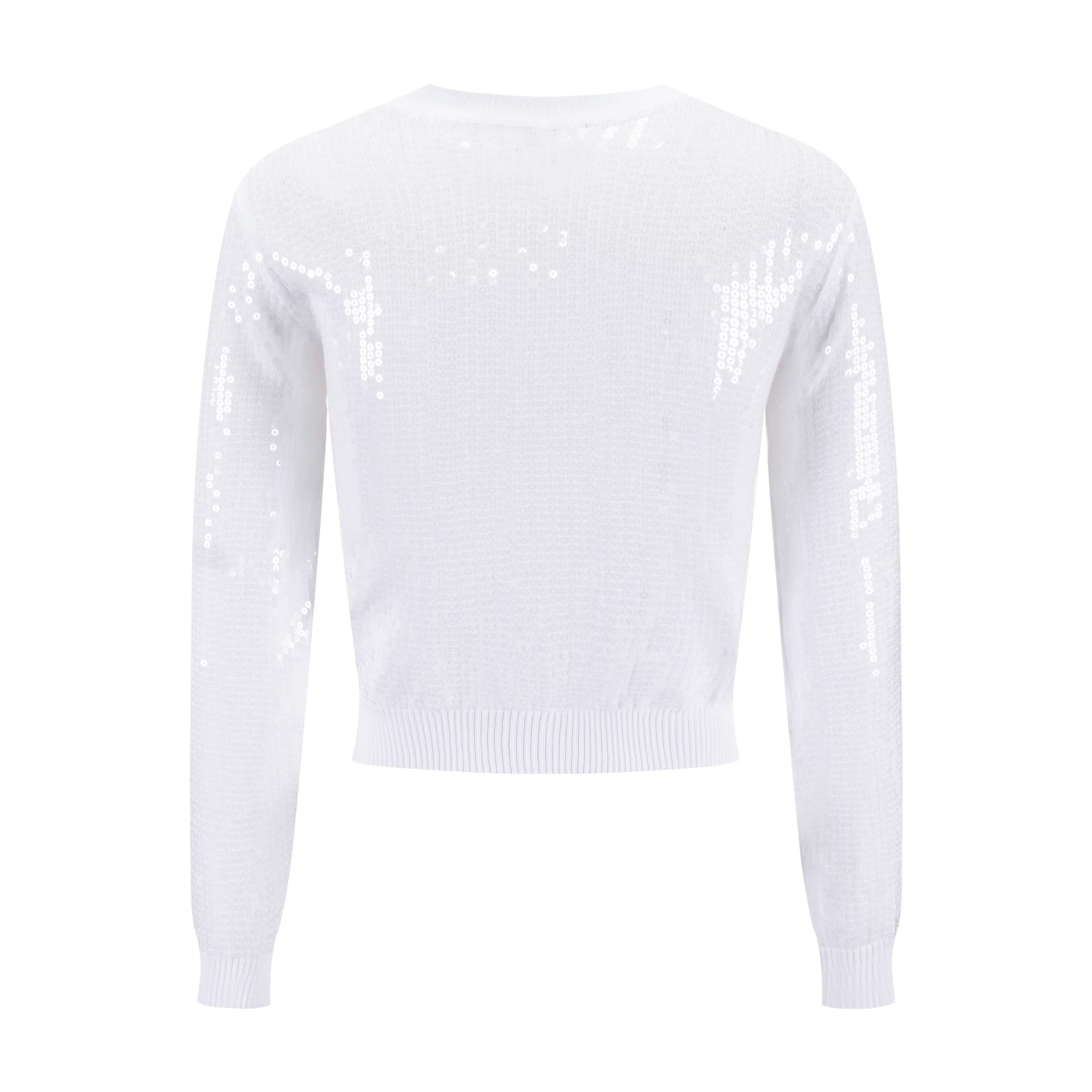 White Sequin Cardigan - Image 3