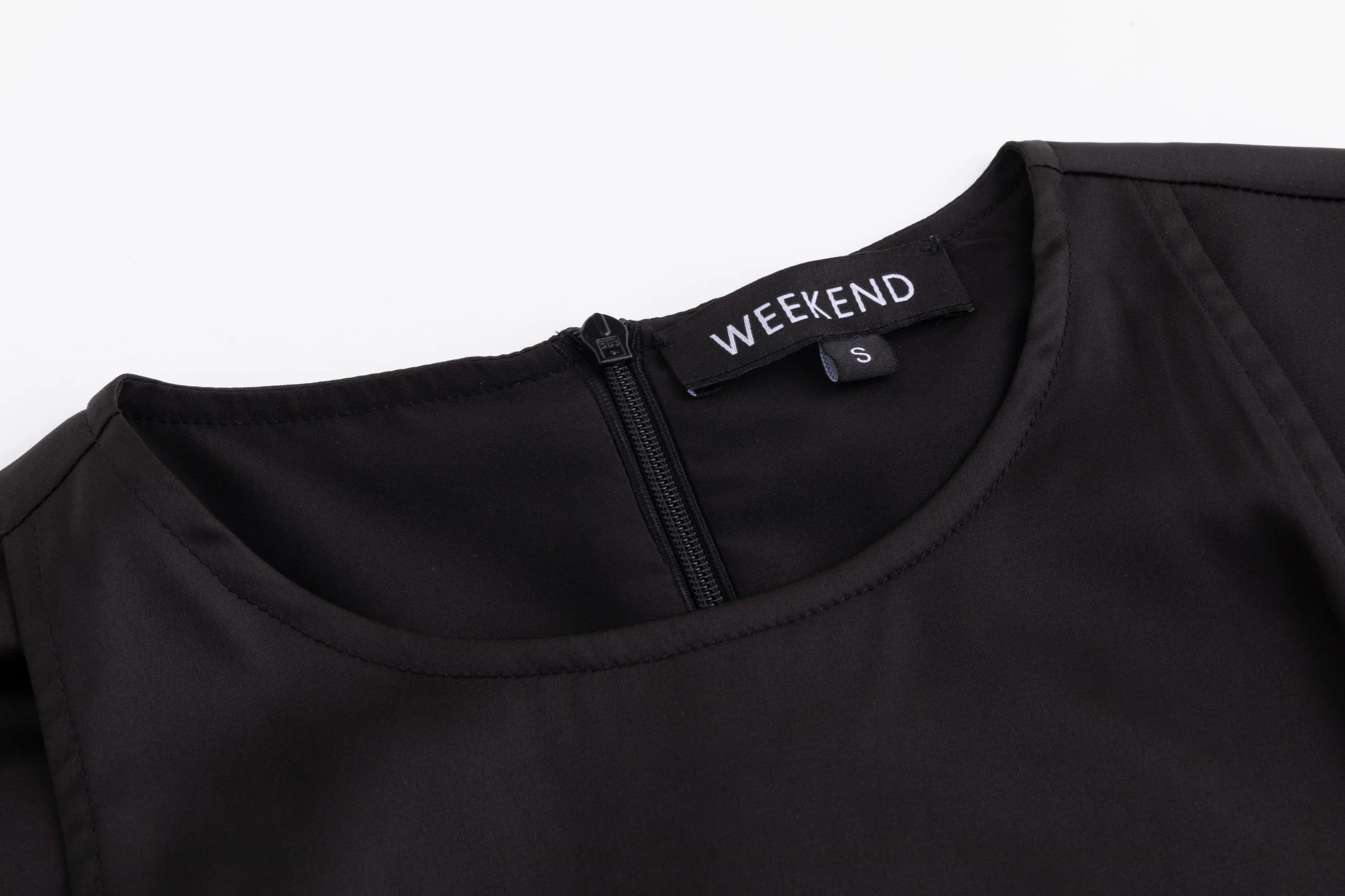 Wrap Pleated Dress - Solid Black - Image 3