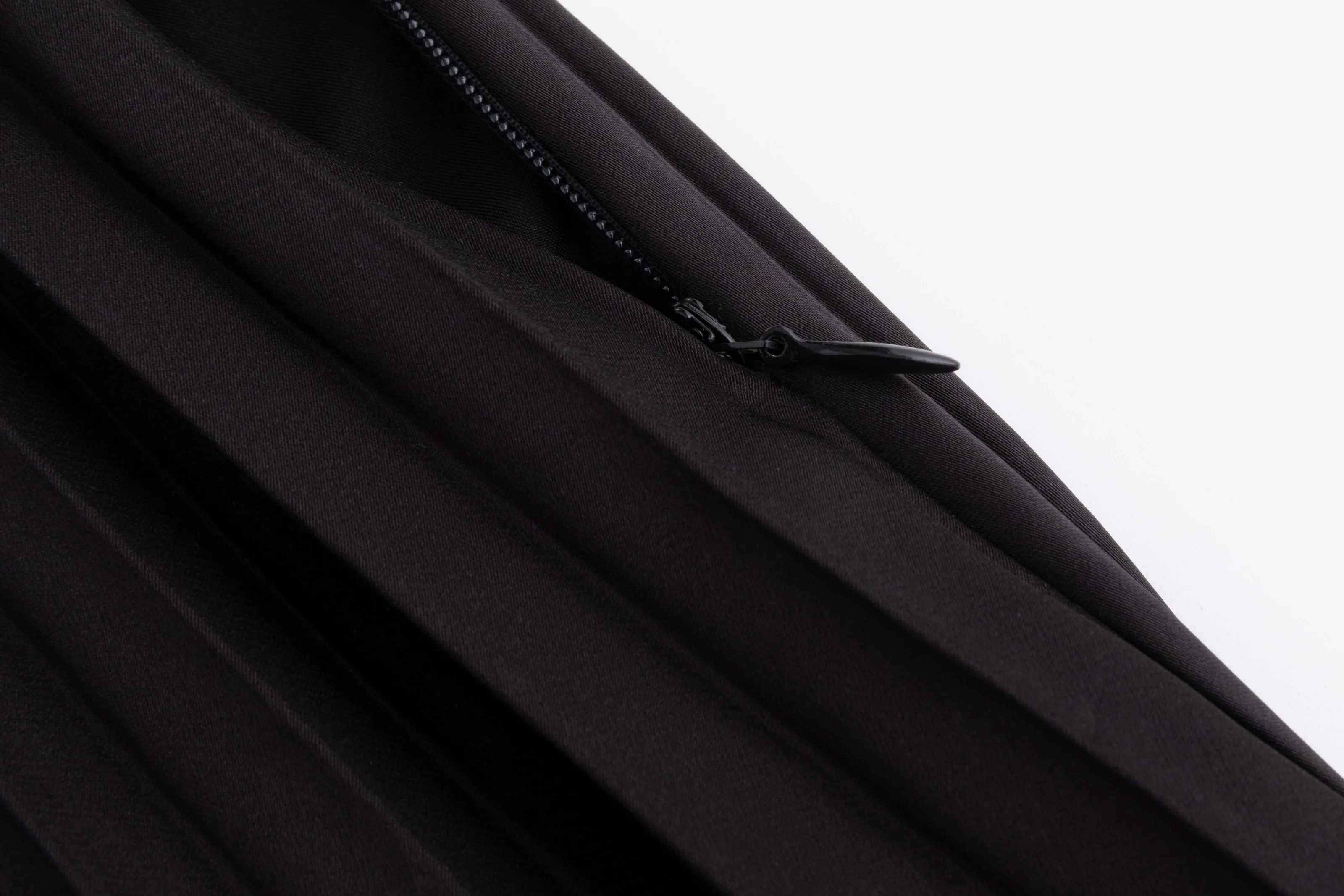 Wrap Pleated Dress - Solid Black - Image 4