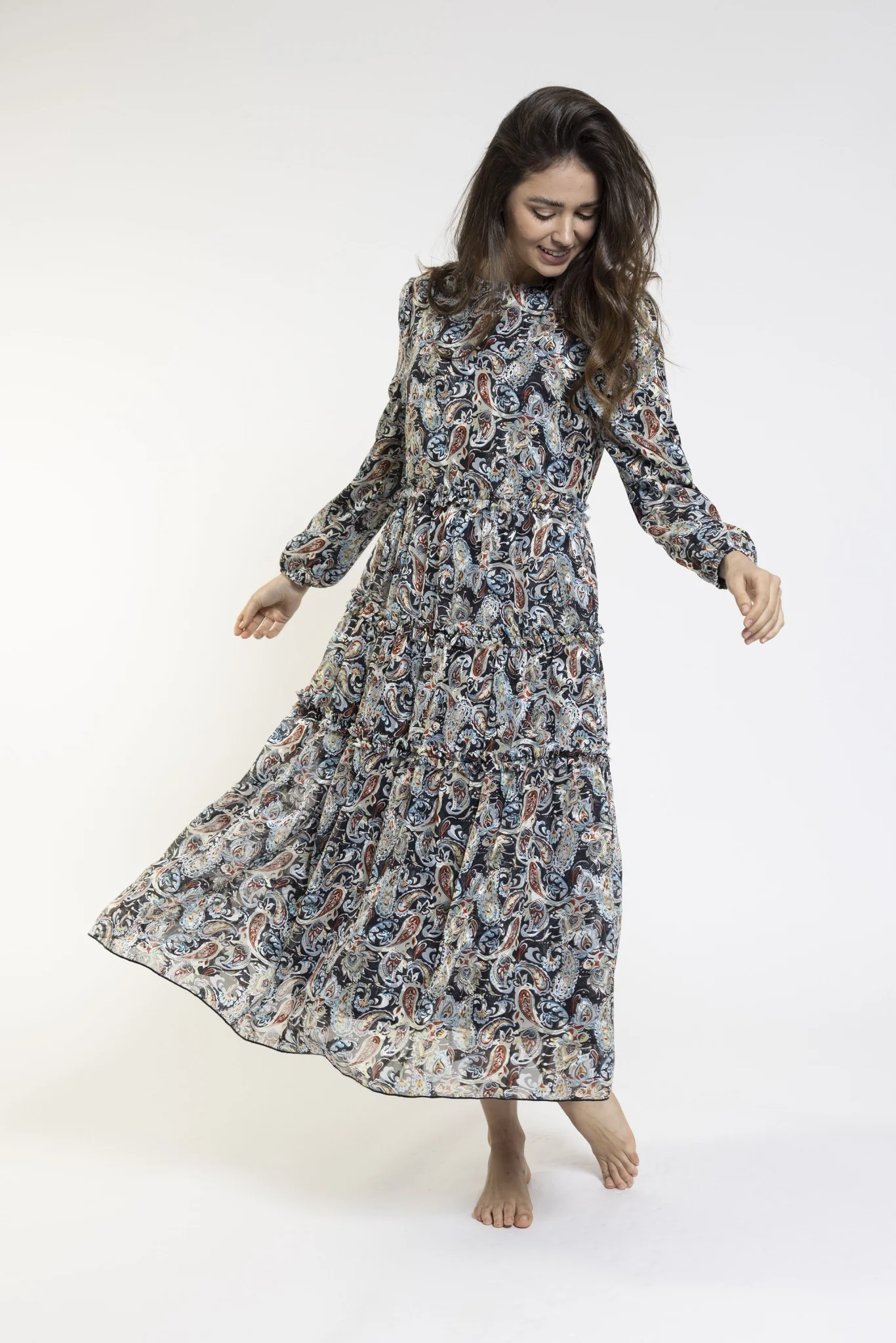 Floral Layered Bottom Dress - Image 2