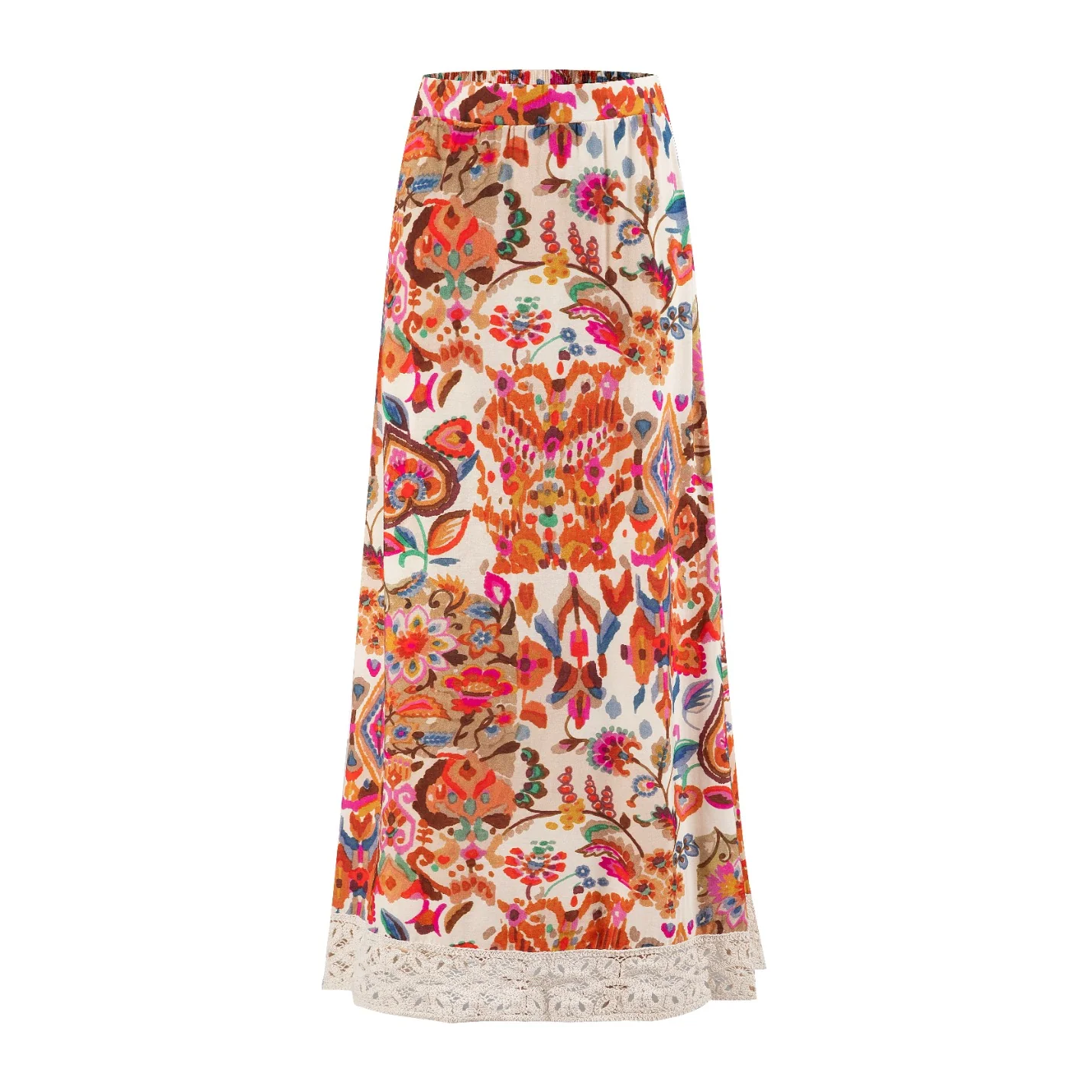 Multi Colored Crochet Lace Skirt - Image 2
