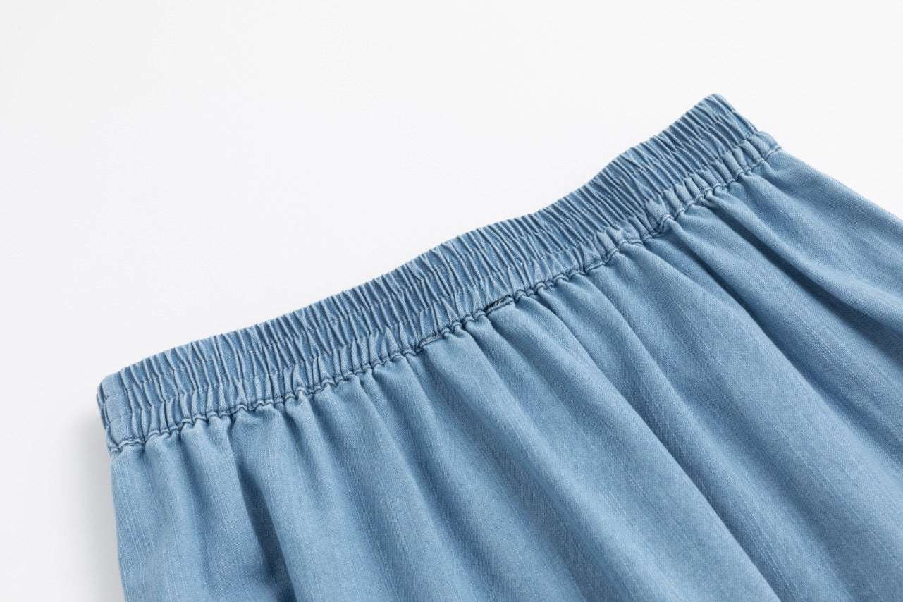 Light Blue Denim Layer Skirt - Image 4