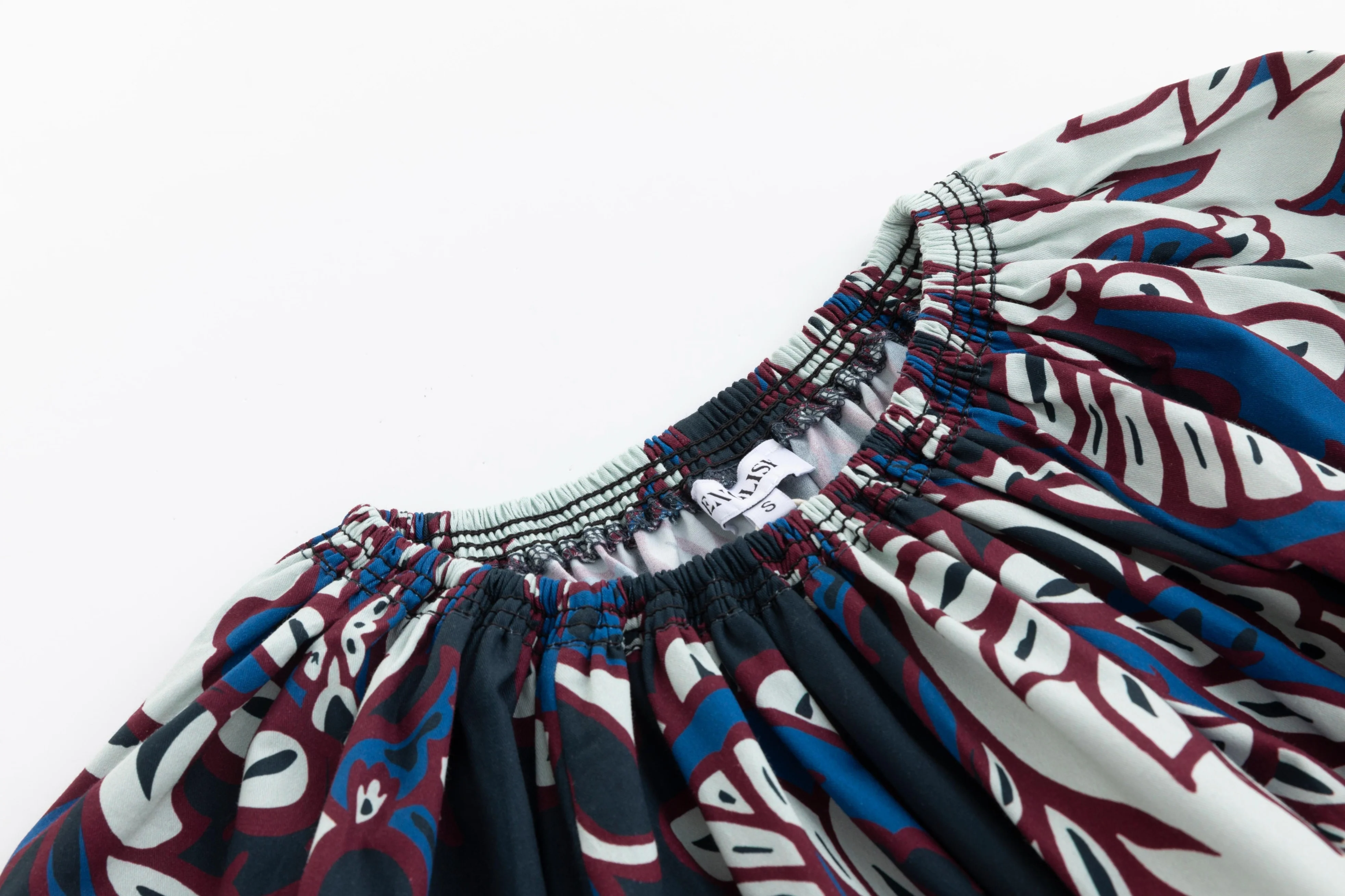 Black Blue And Burgundy Cotton Dress - Image 4