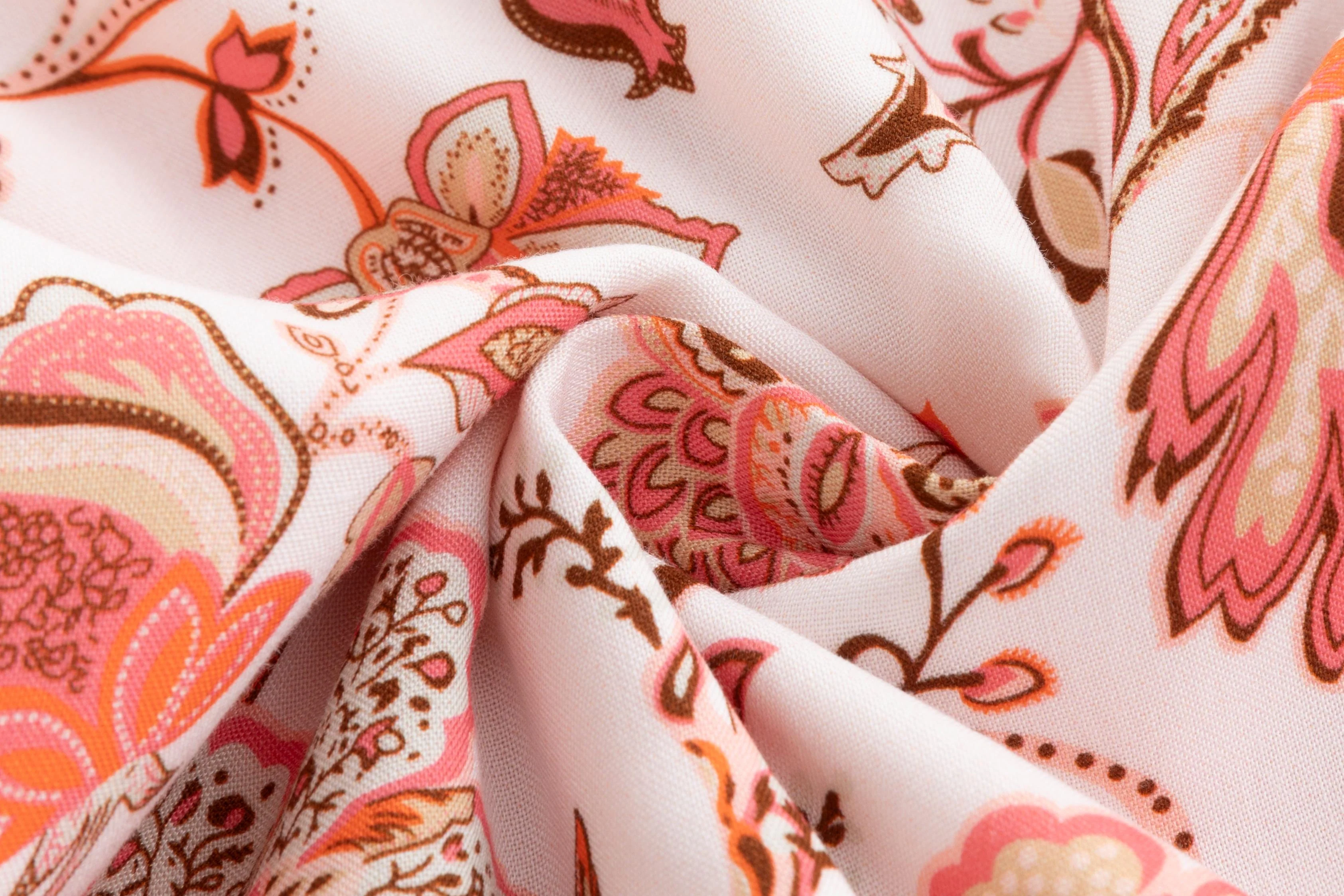 Coral Floral Printed Dress With Coral Knit Overlay - Image 3