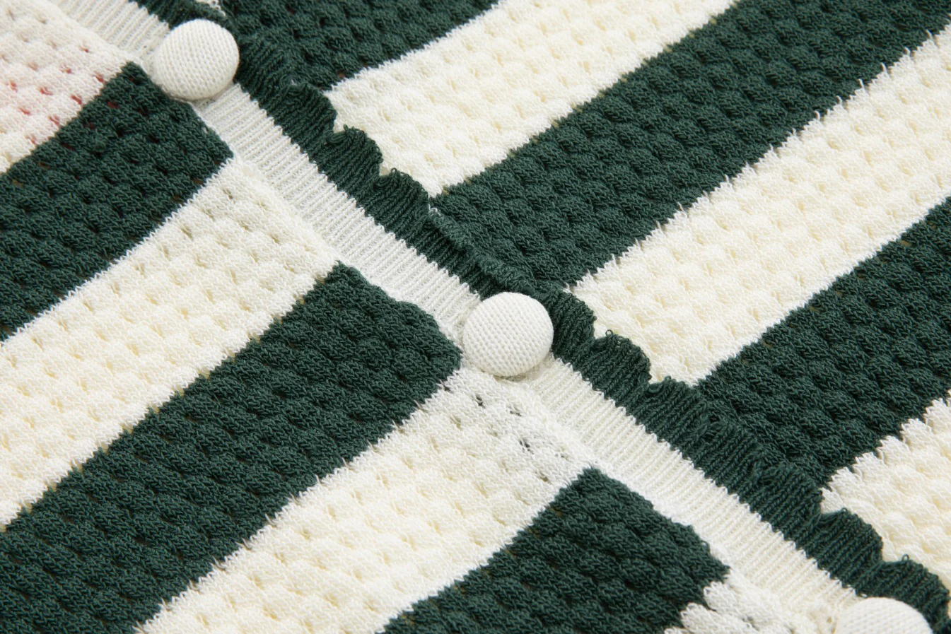 Cream And Green Crochet Knit Blouse - Image 5