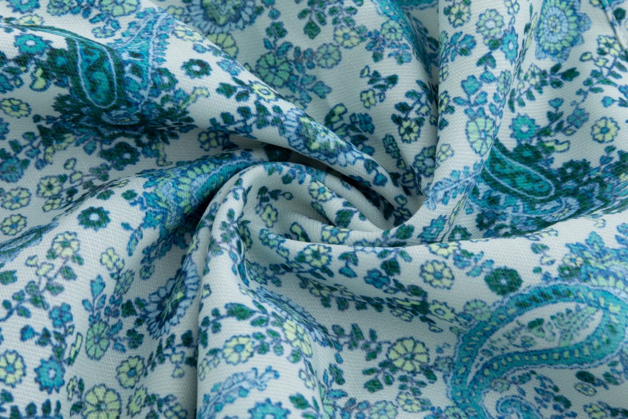 Blue Paisley Printed Skirt - Image 6