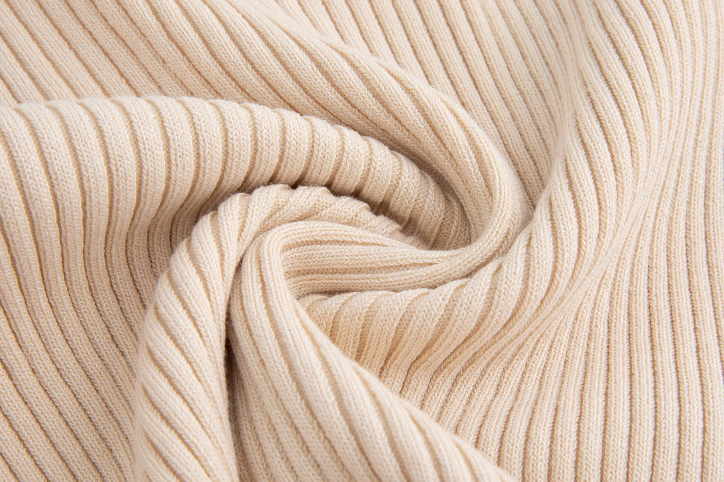 Beige Ribbed Knit Top - WS51805T-A - Image 6