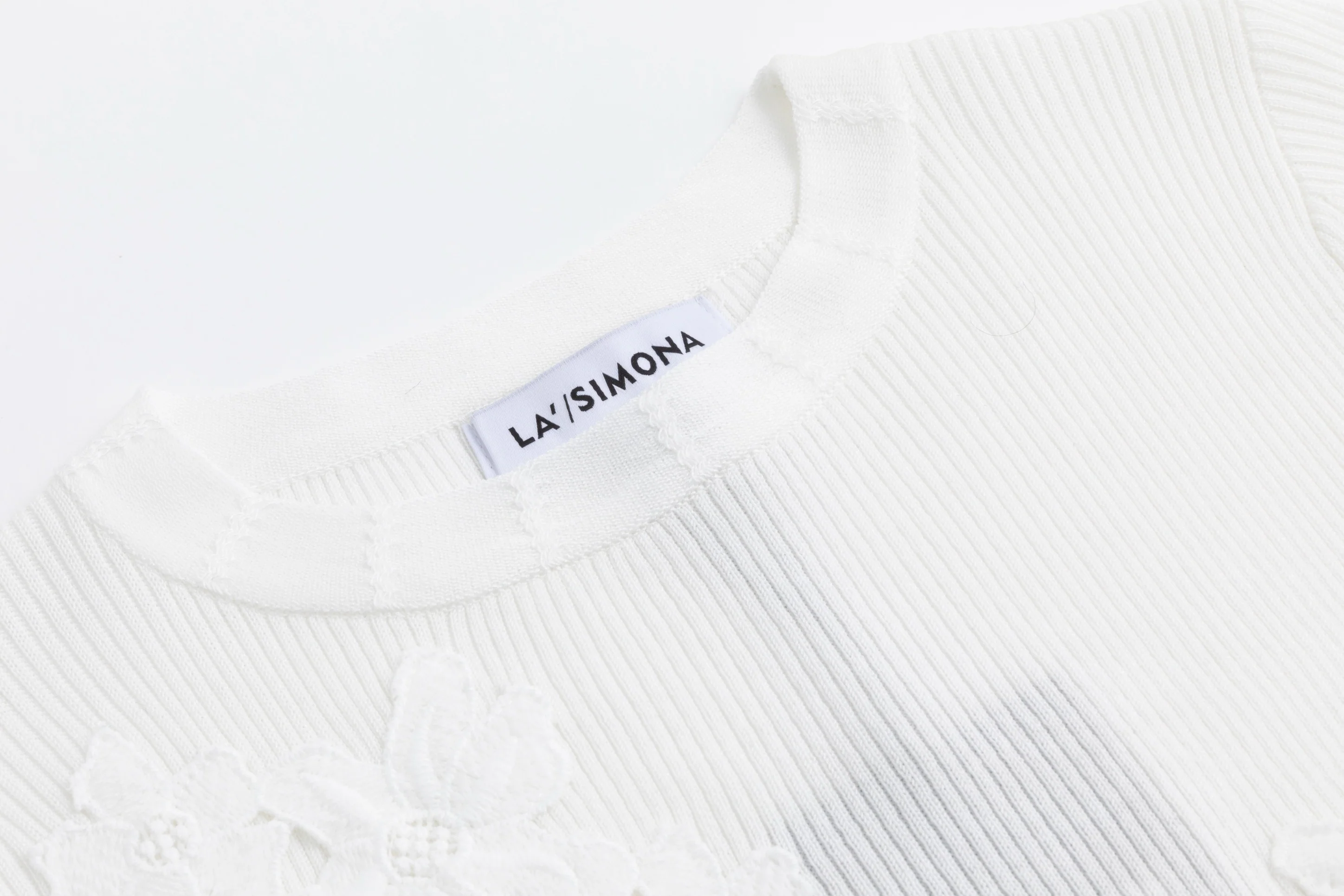 White Embroidered Floral Knit Top - Image 5