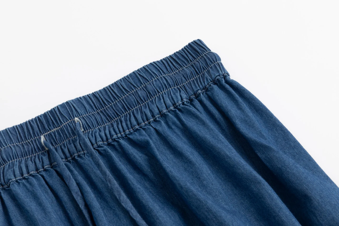 Blue Denim Layer Skirt With Tassels - Image 6