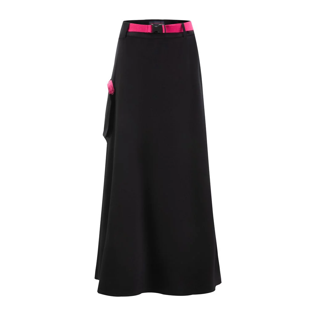 Black Skirt With Hot Pink Ribbon Belt - Image 2