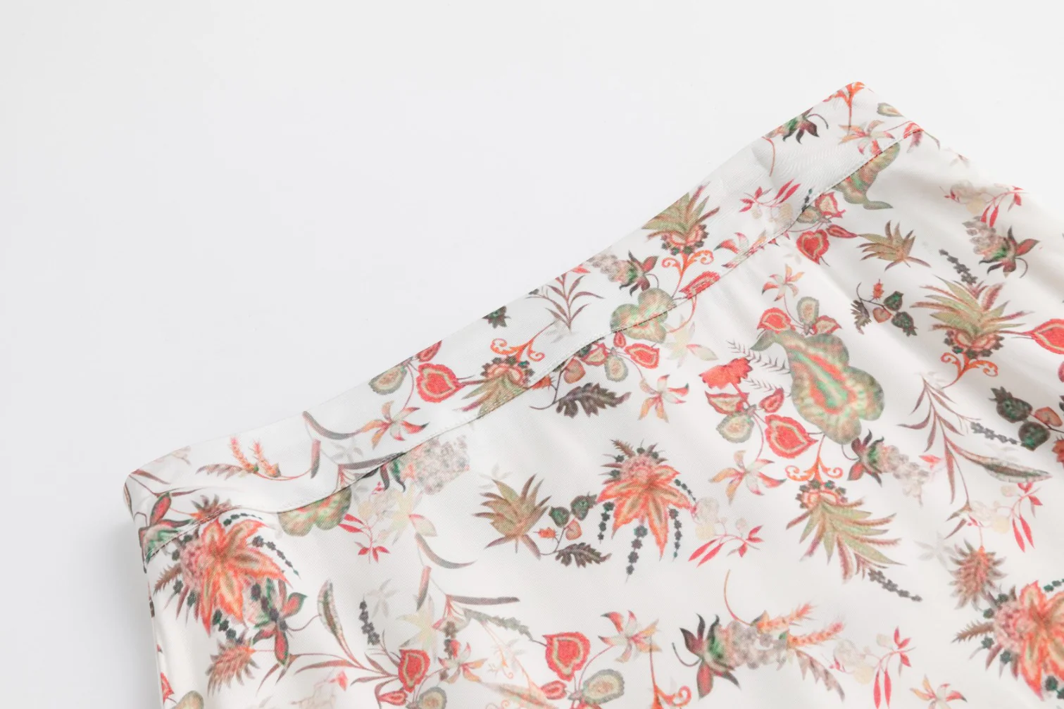 Multi Color Printed Satin Skirt - - Image 6