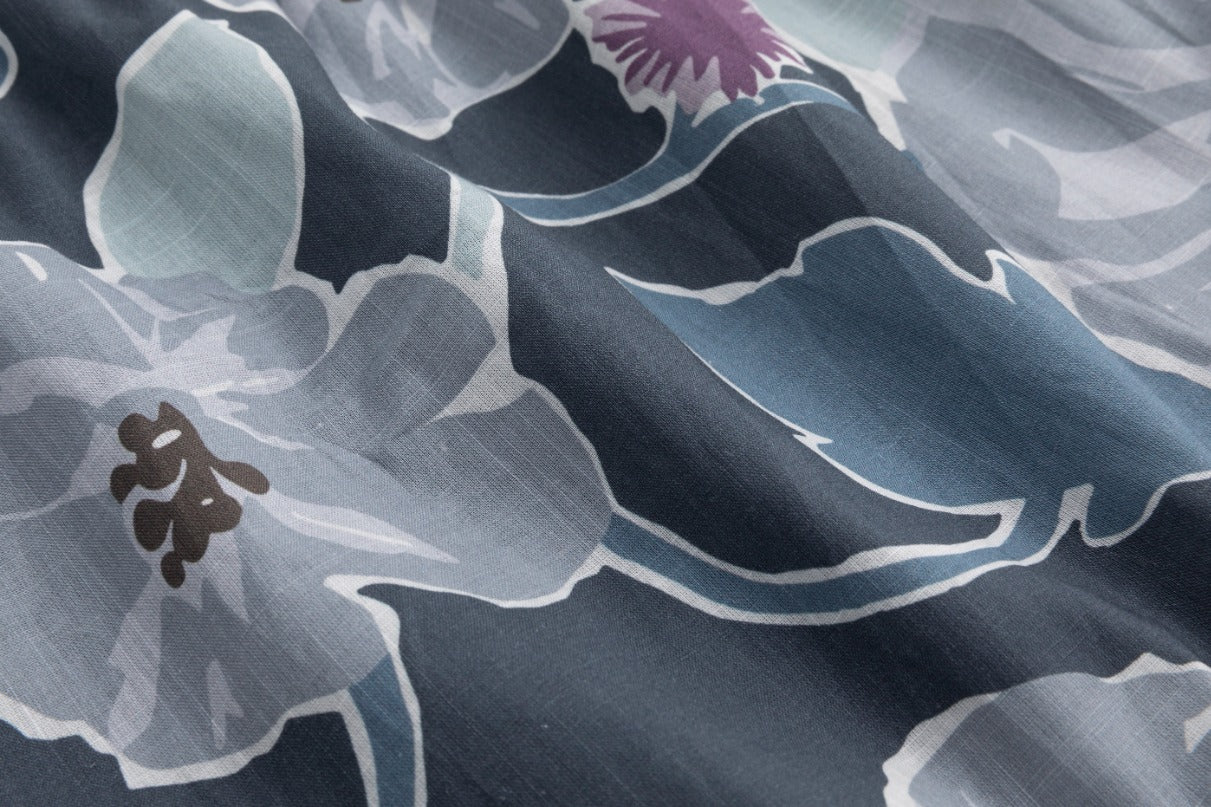 Slate Blue Printed Layered Dress With Belt - Image 4
