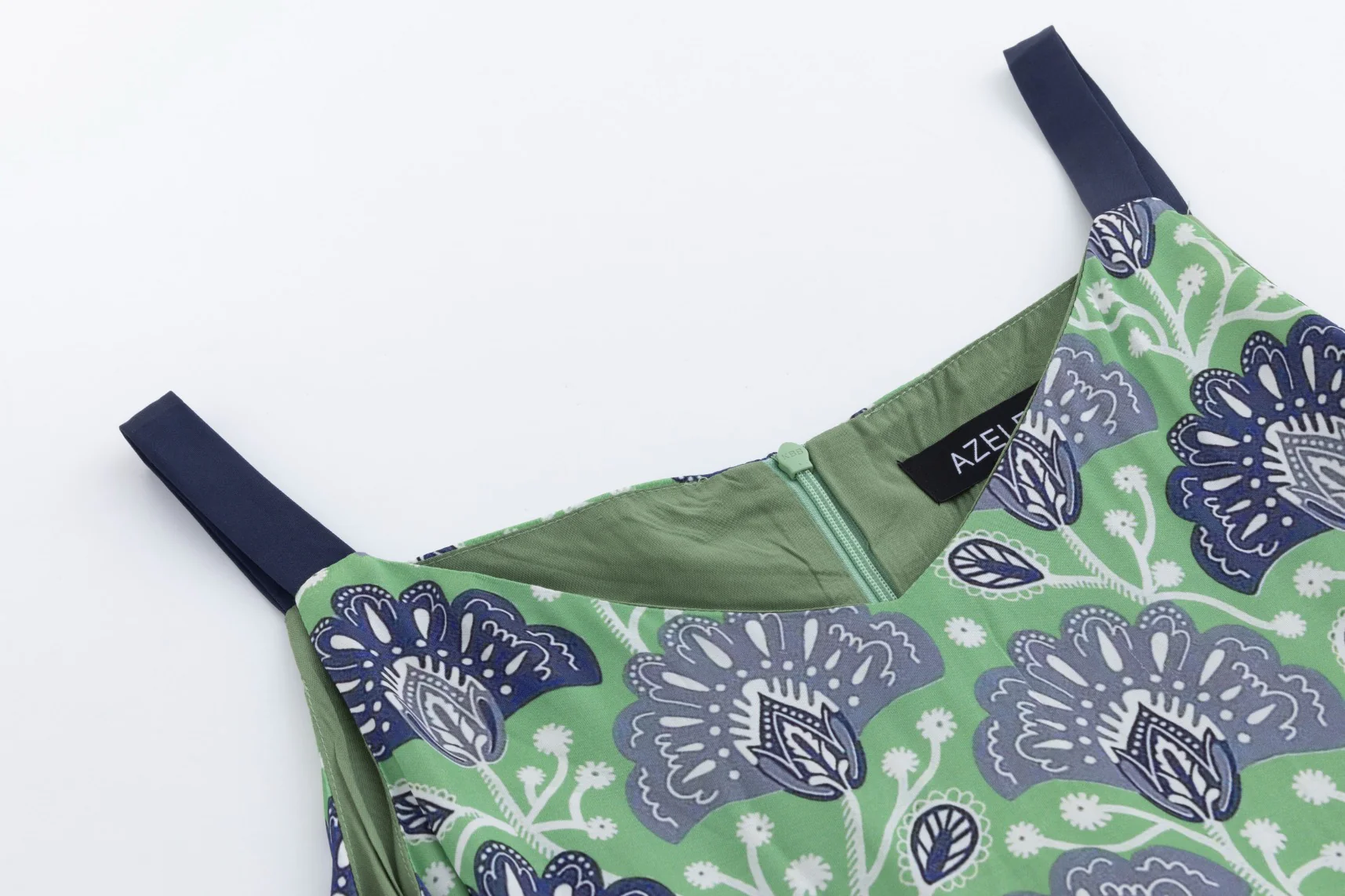 Solid Dark Navy Top & Green Base Navy Printed Jumper - Image 5