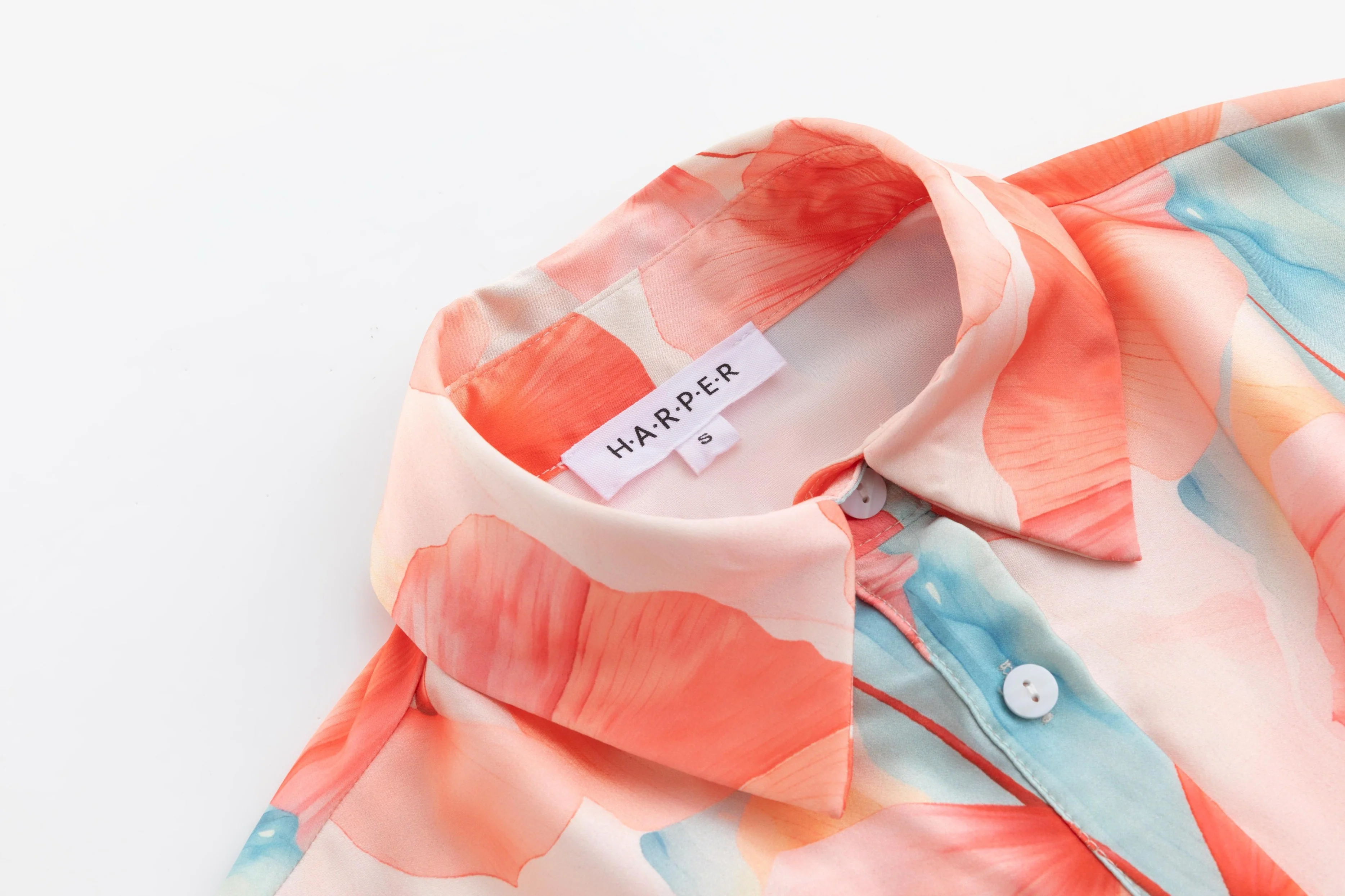 Beige Overlay Dress With Orange Print - Image 5