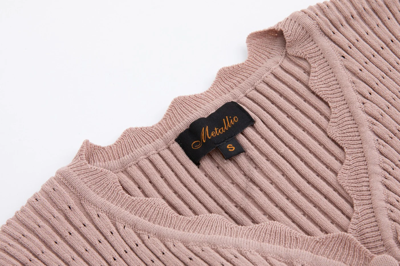 Dusty Rose Scalloped Vest Cardigan - Image 4