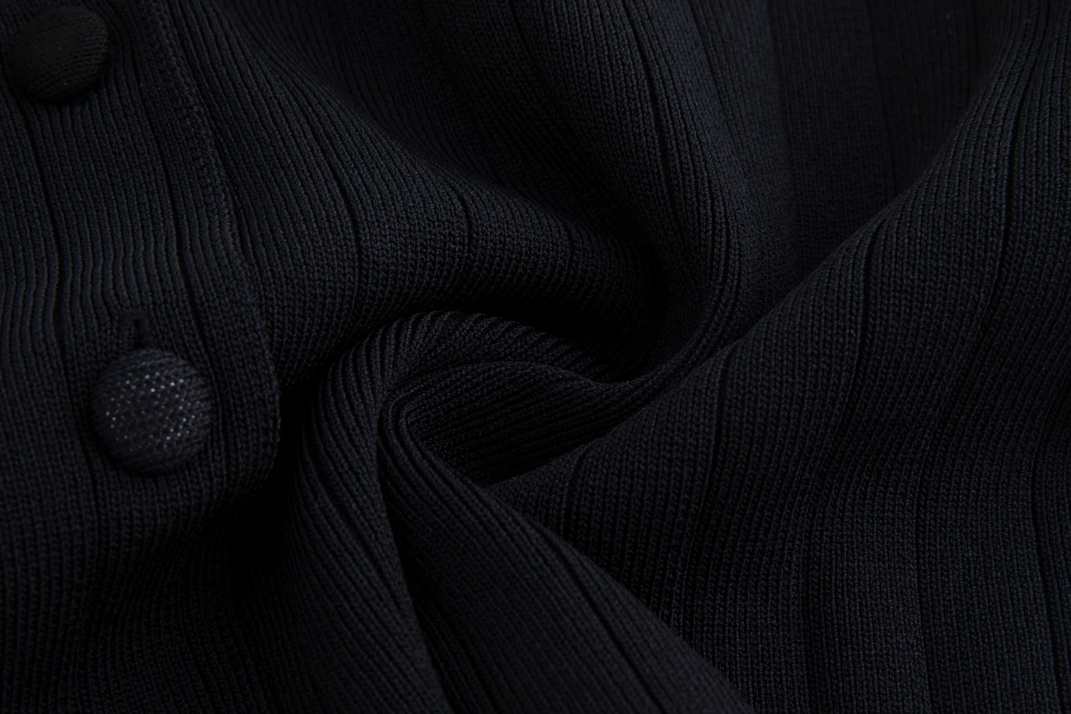 Black Big Ribbed Circle Cardigan - Image 5