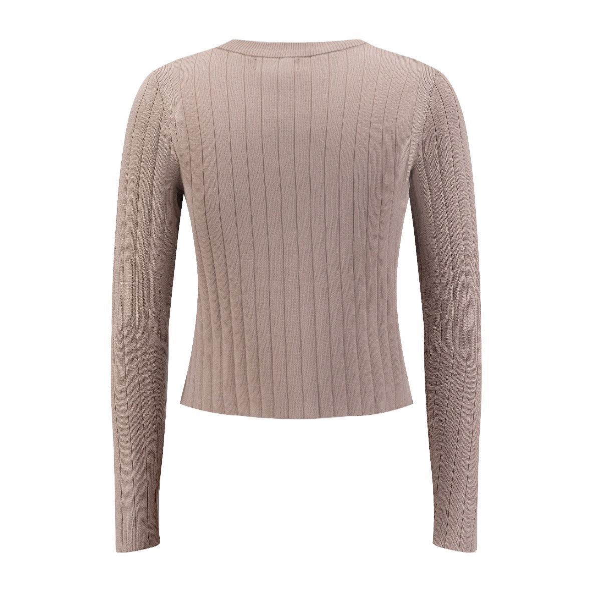 Beige Big Ribbed Circle Cardigan - Image 2