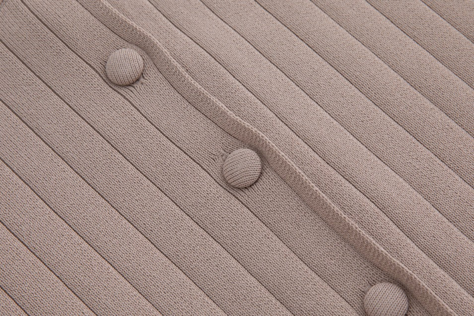 Beige Big Ribbed Circle Cardigan - Image 6