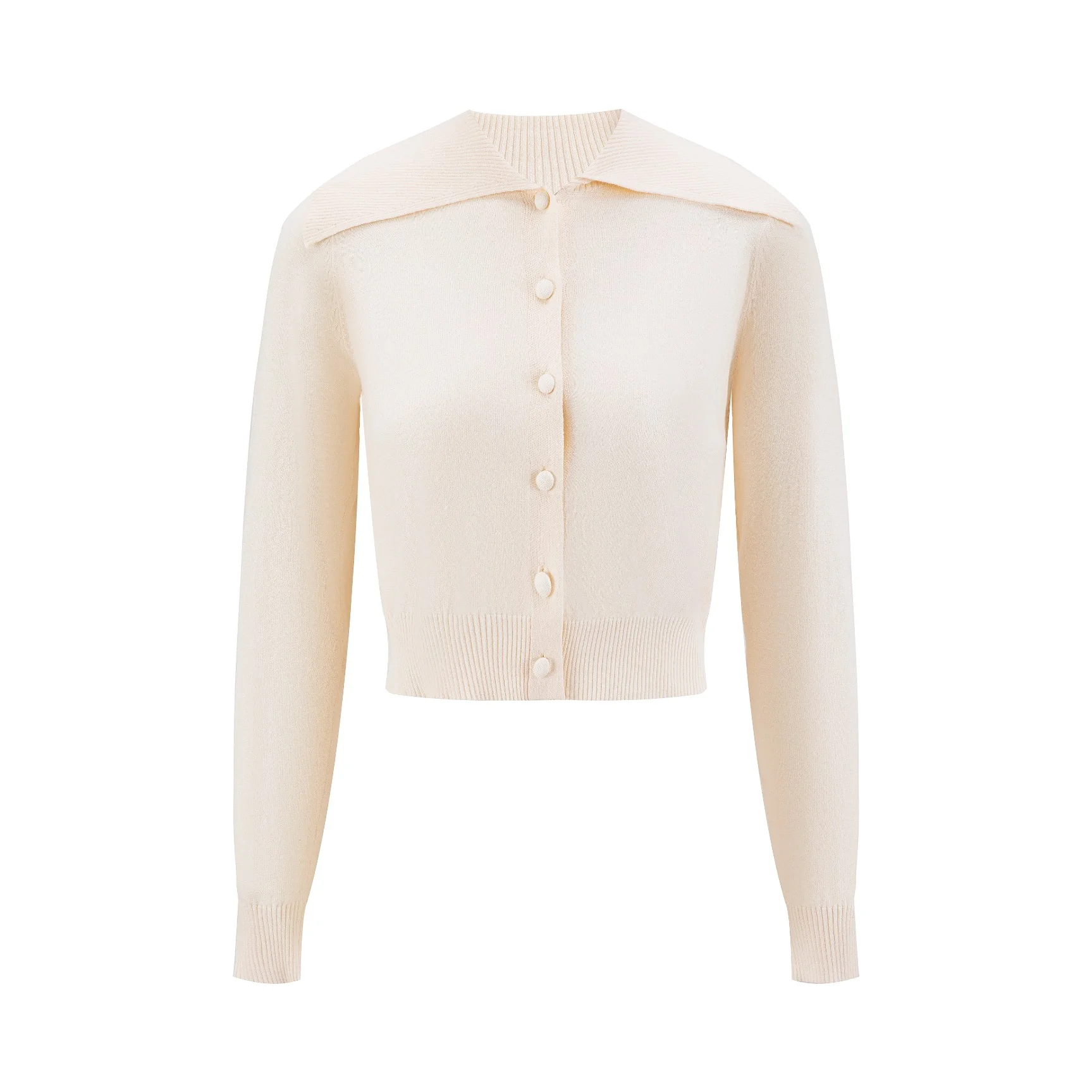 Ivory Collar Knit Cardigan - Image 2