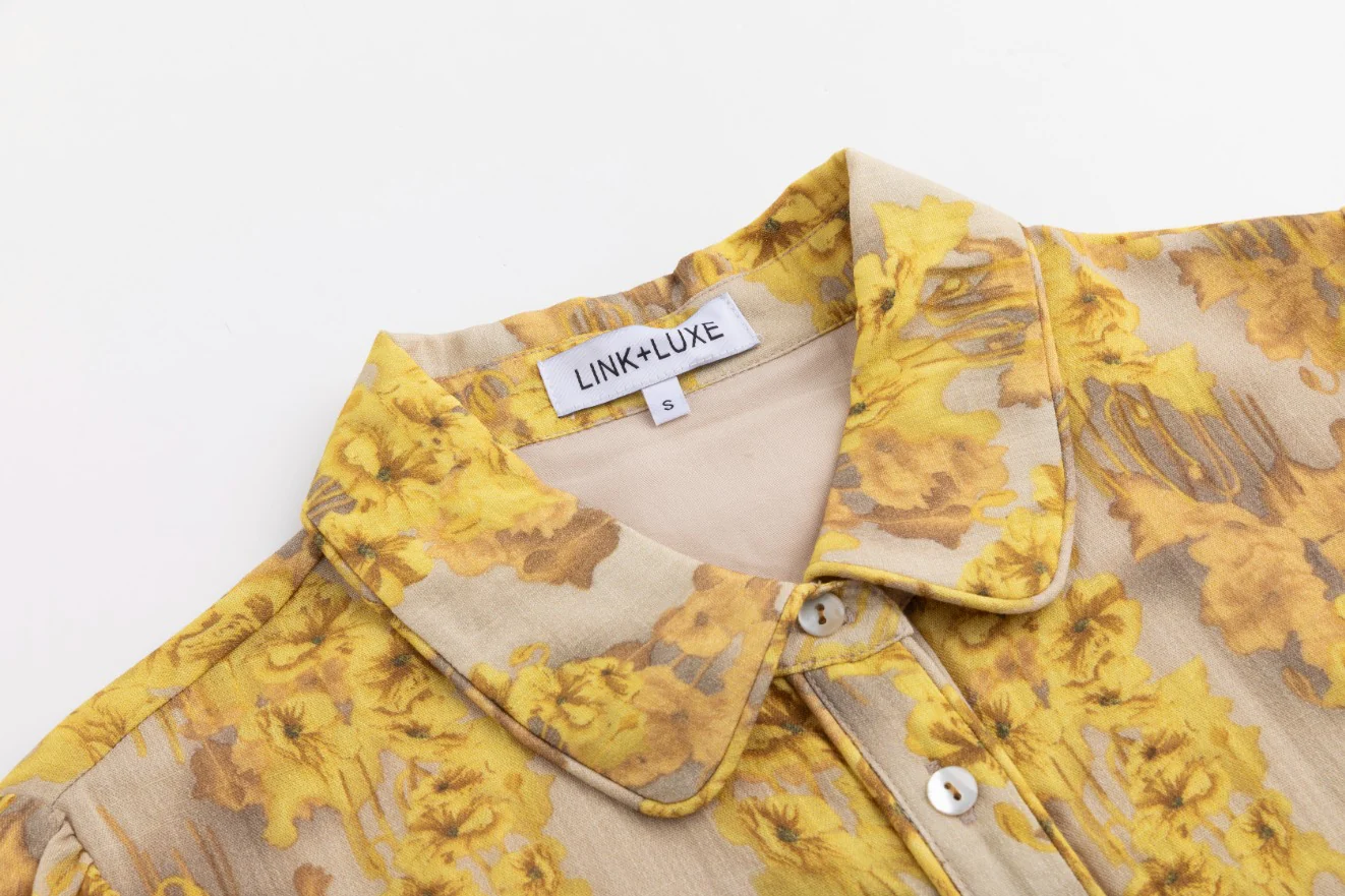 Yellow Abstract Print Dress - Image 5