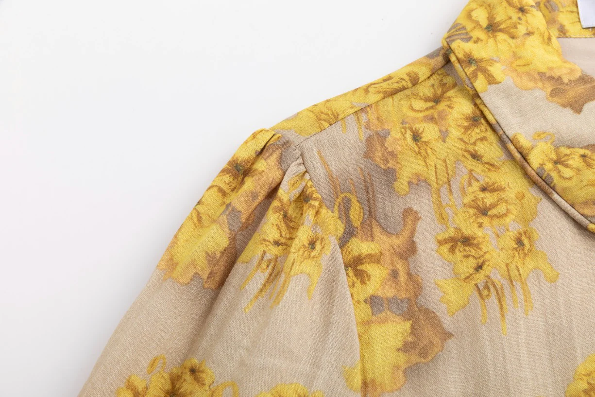 Yellow Abstract Print Dress - Image 6