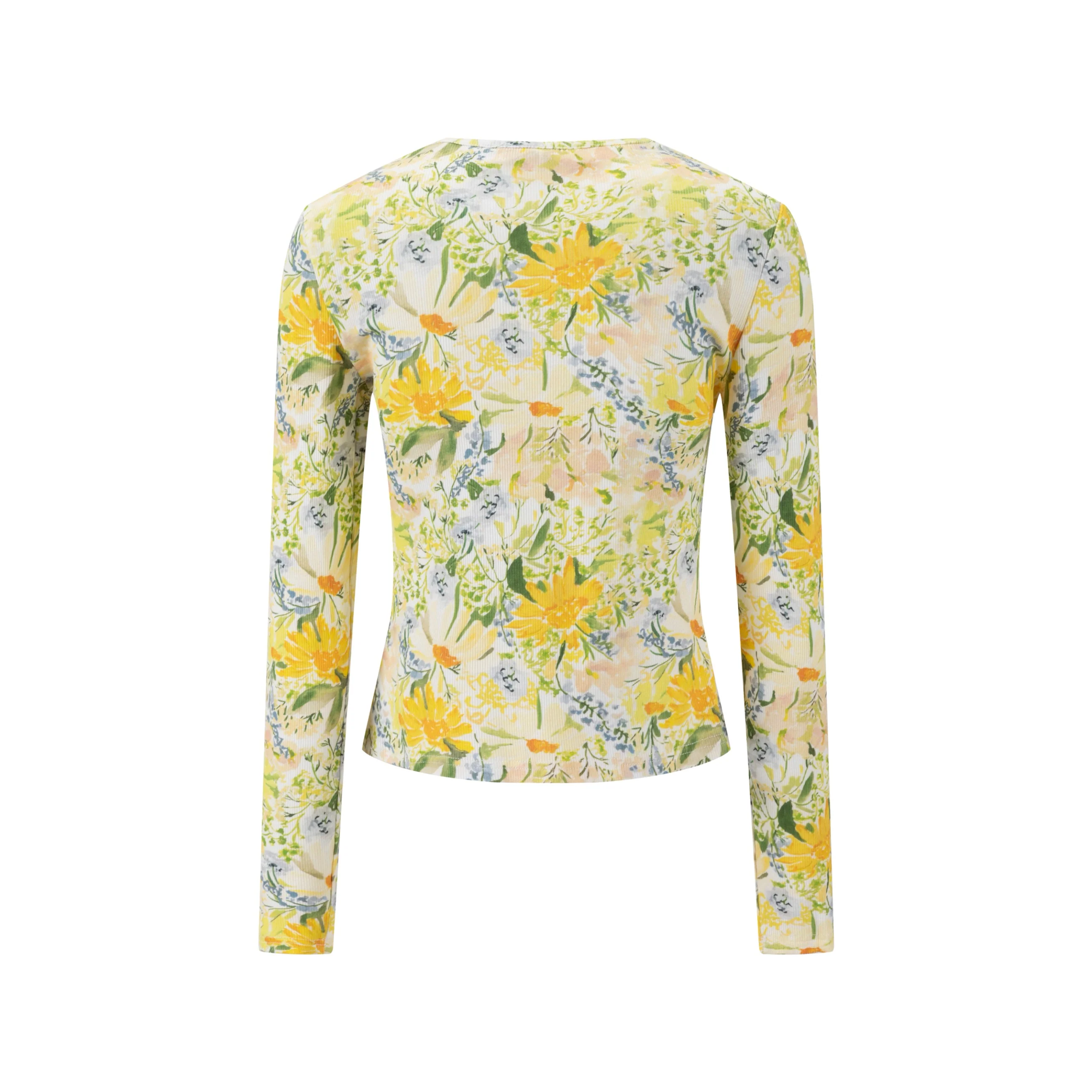 Yellow And Green Floral Print Top - Image 2