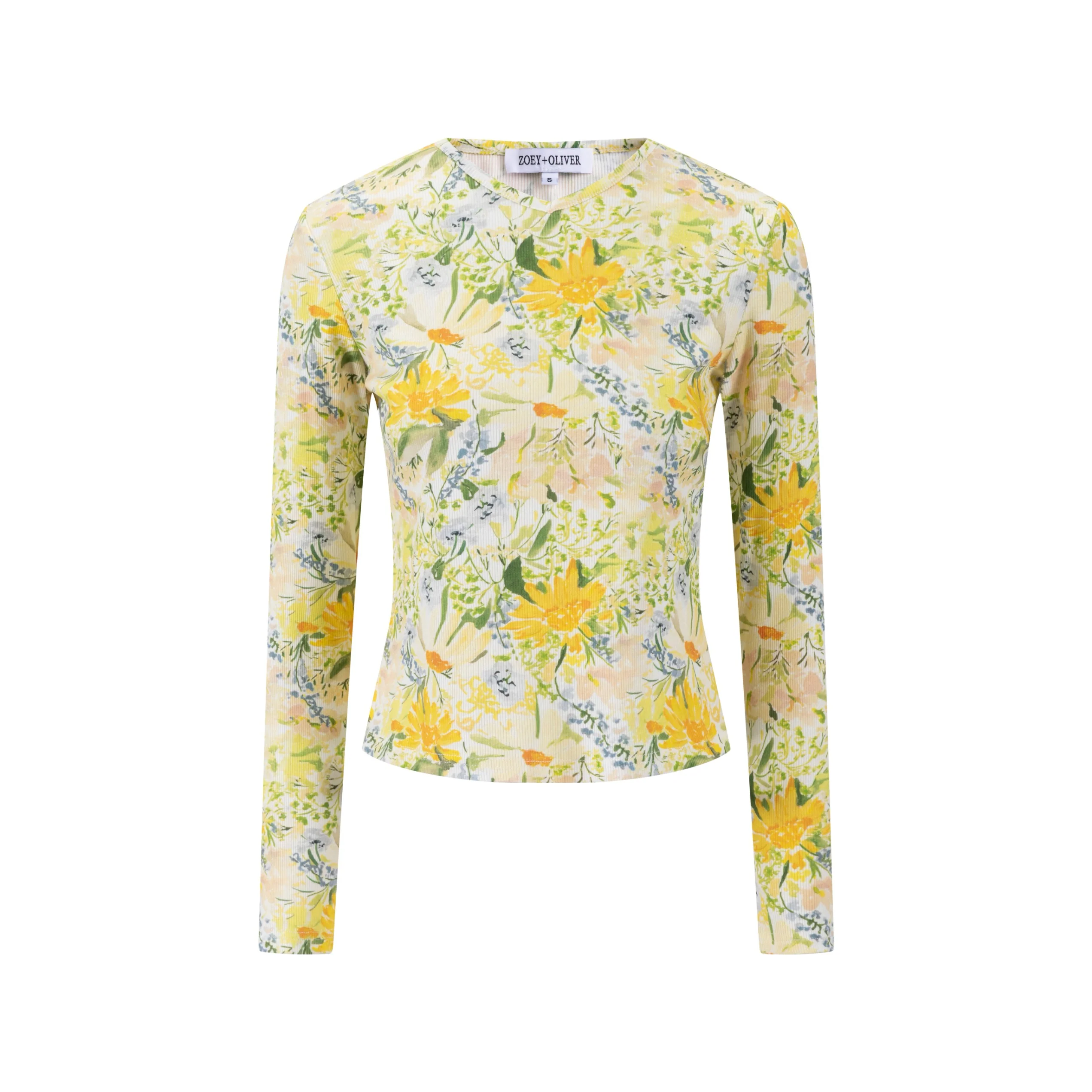 Yellow And Green Floral Print Top - Image 3